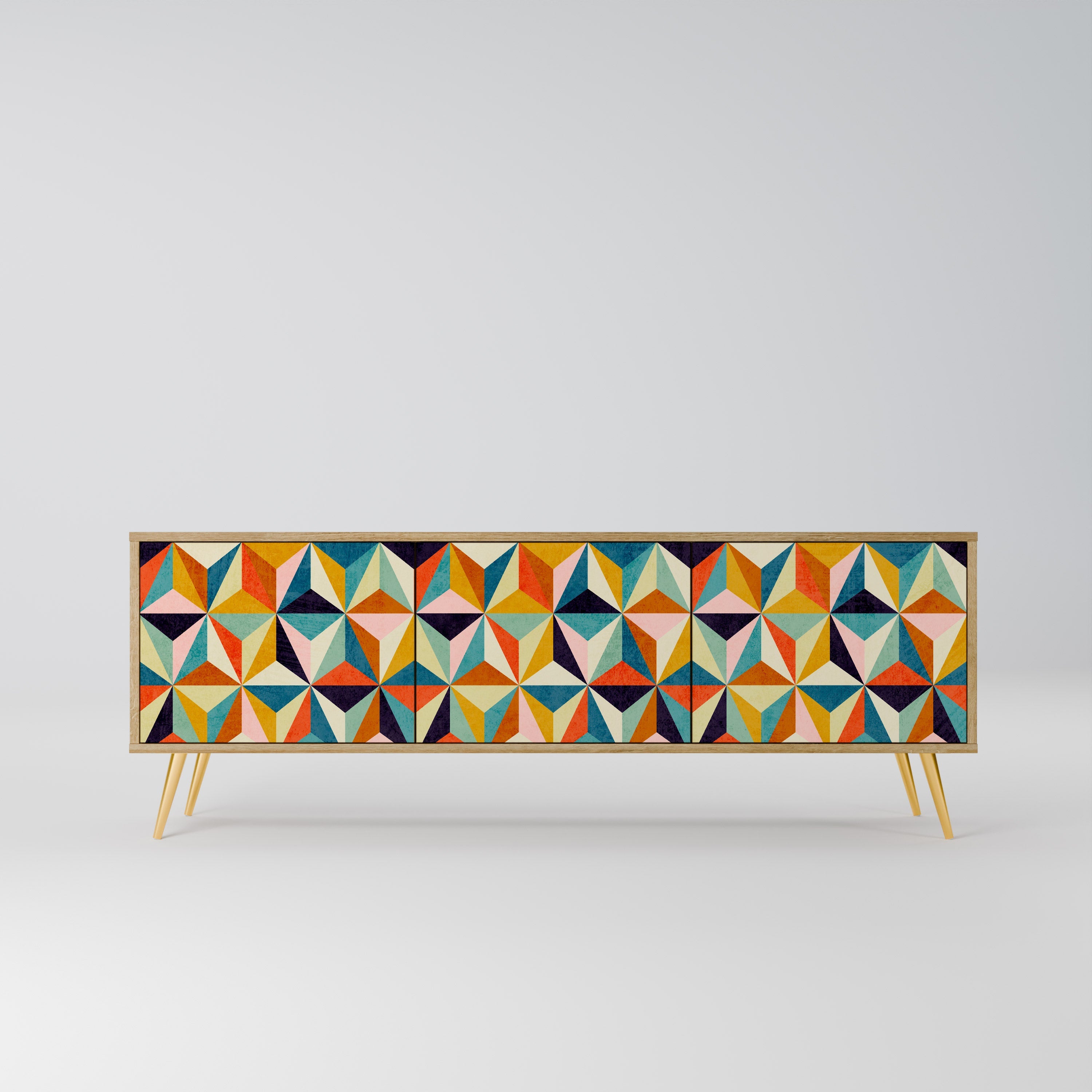 Meuble TV 3 portes TESSELATE TREASURES effet chêne