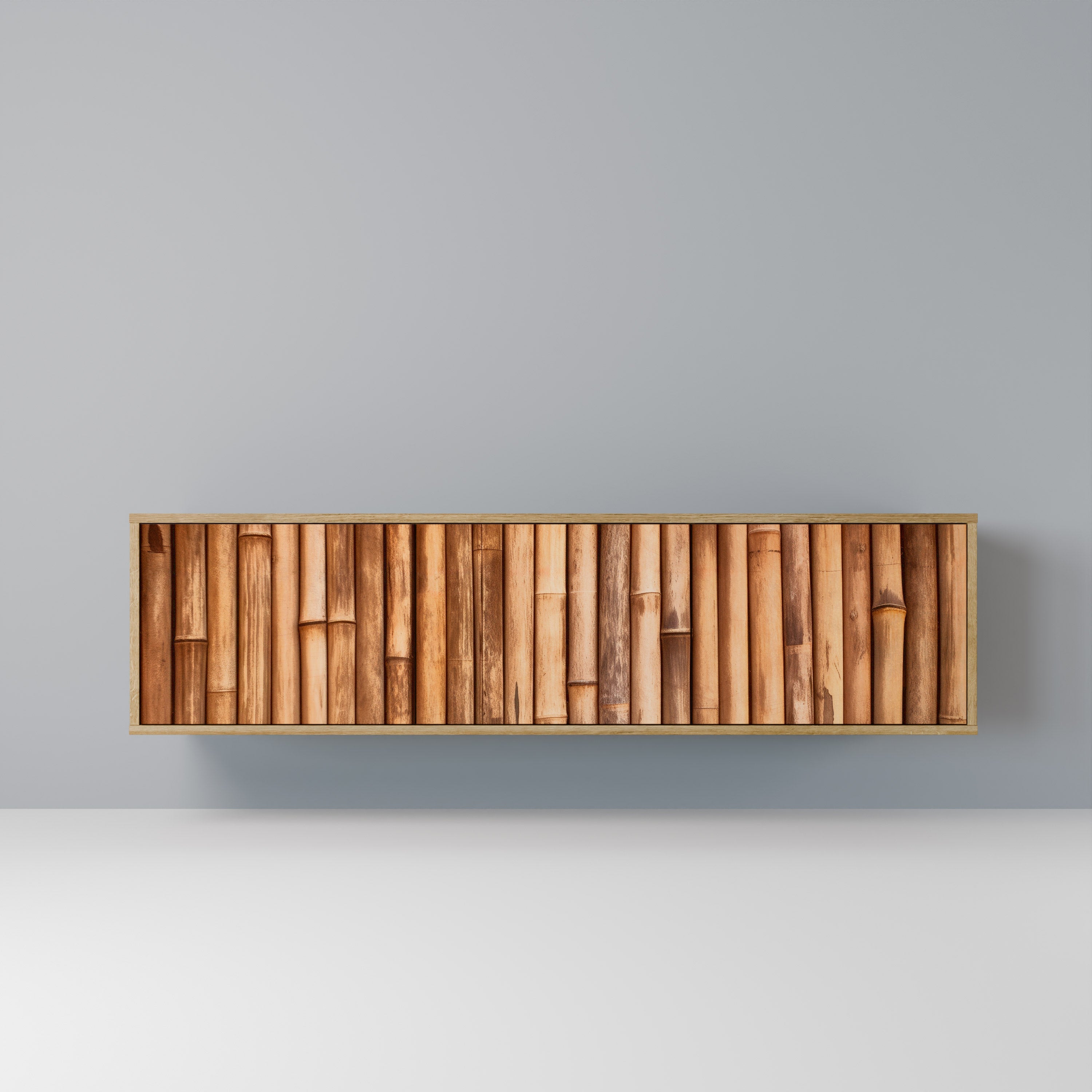 Meuble TV 3 portes en BOIS NATUREL effet chêne