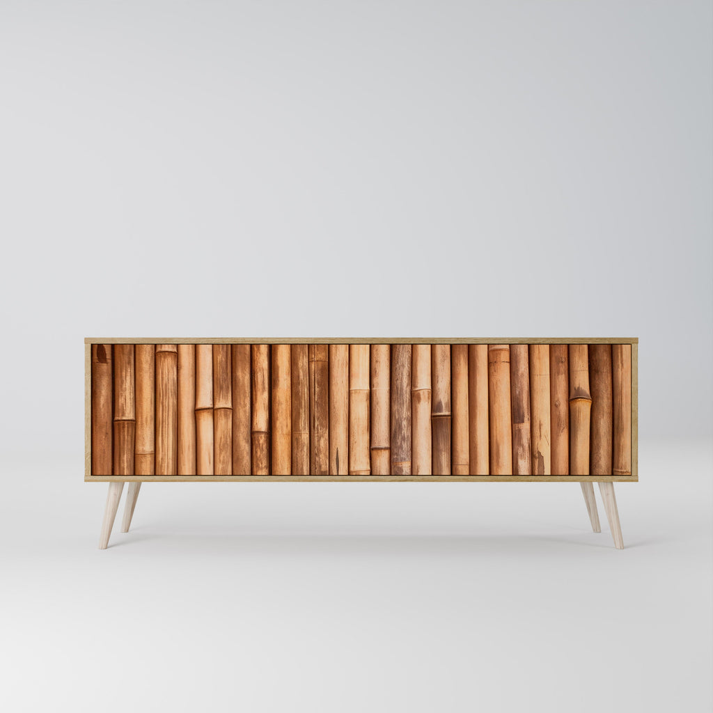 Meuble TV 3 portes en BOIS NATUREL effet chêne