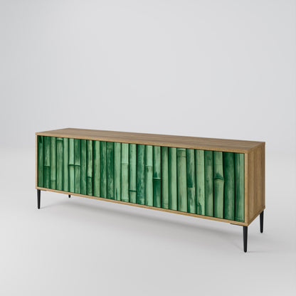 NATURAL GREEN 3-Door TV Cabinet