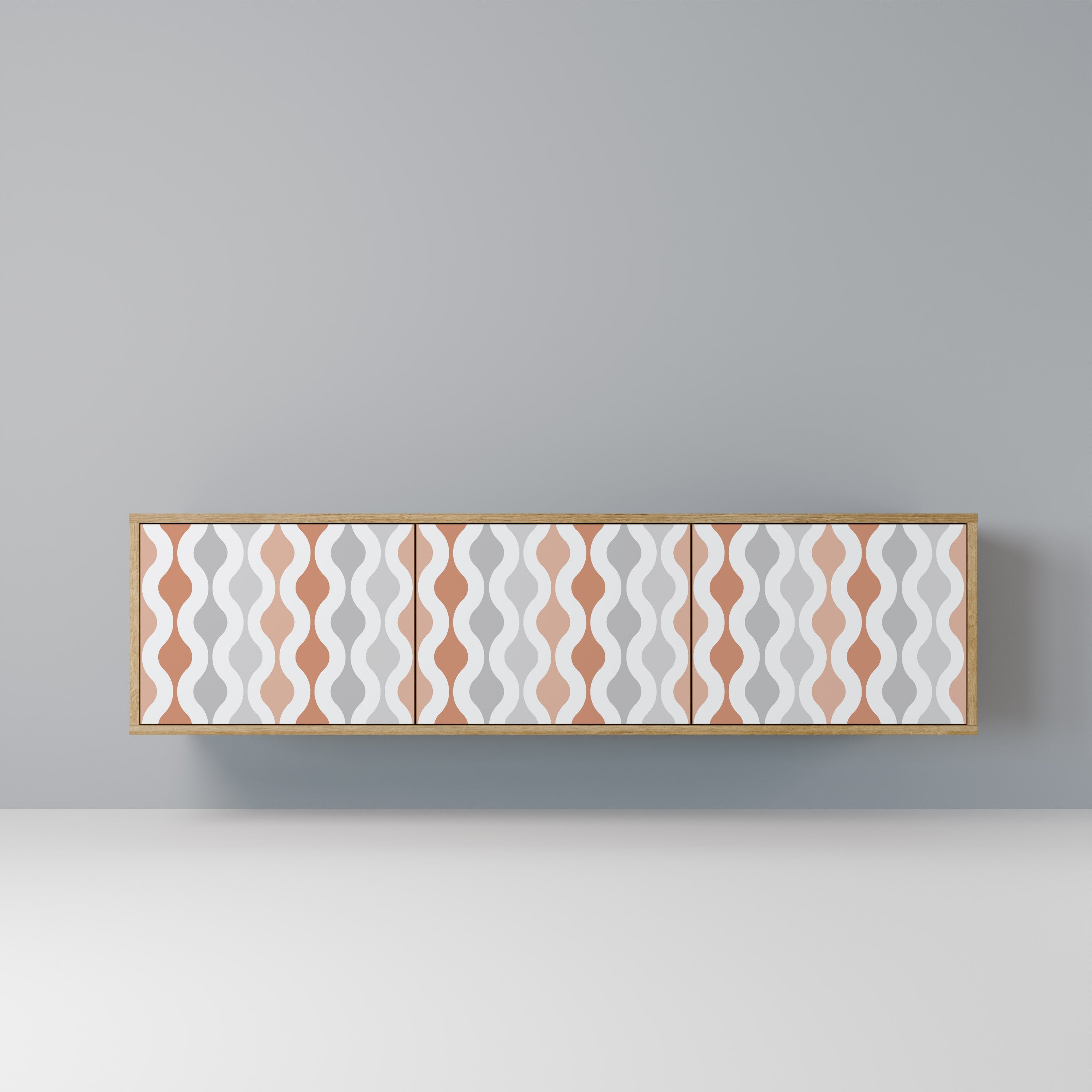 Meuble TV 3 portes HAZY NOSTALGIA effet chêne