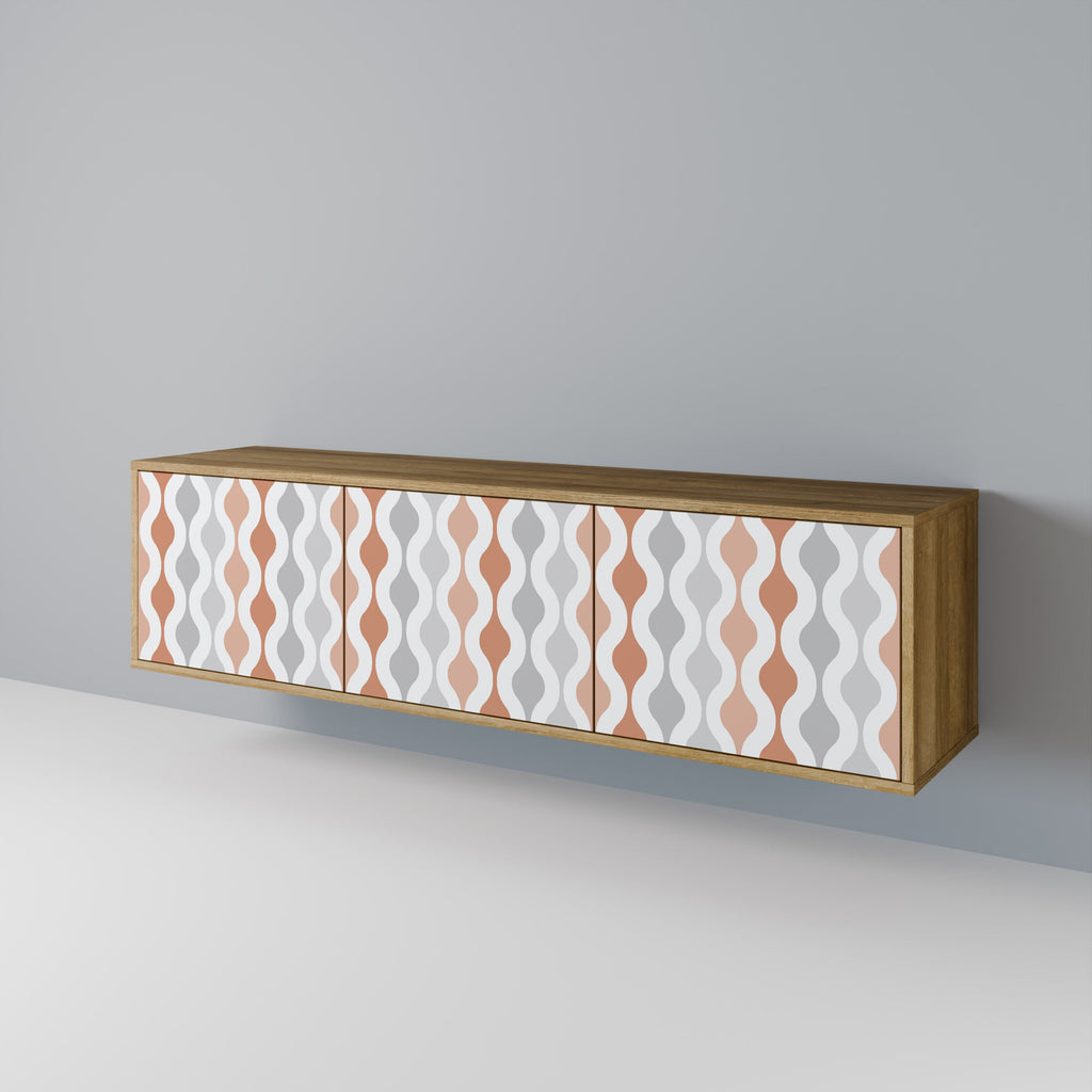 Meuble TV 3 portes HAZY NOSTALGIA effet chêne