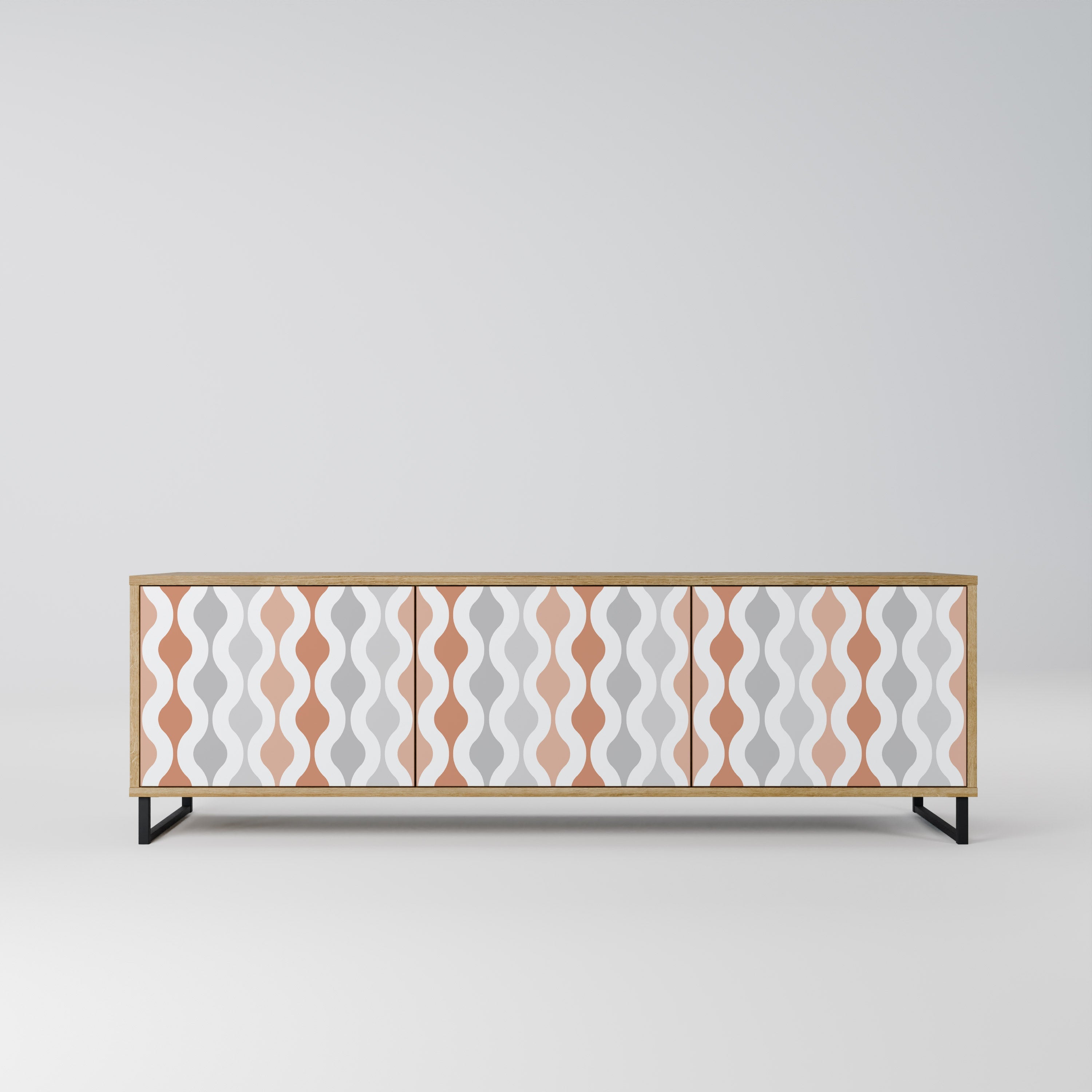 Meuble TV 3 portes HAZY NOSTALGIA effet chêne