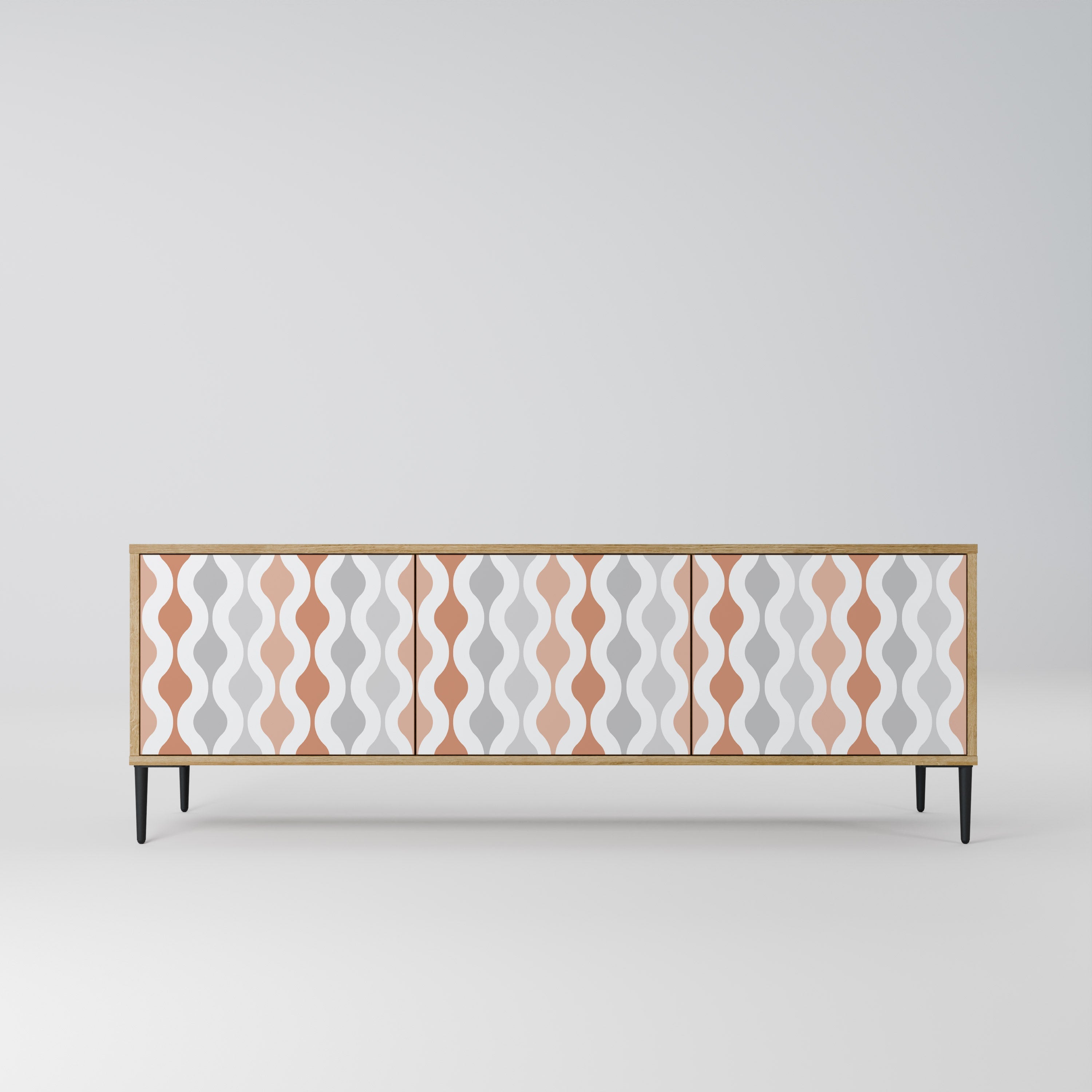 Meuble TV 3 portes HAZY NOSTALGIA effet chêne