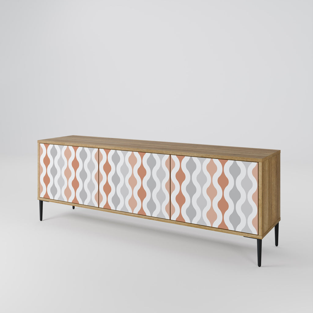 Meuble TV 3 portes HAZY NOSTALGIA effet chêne