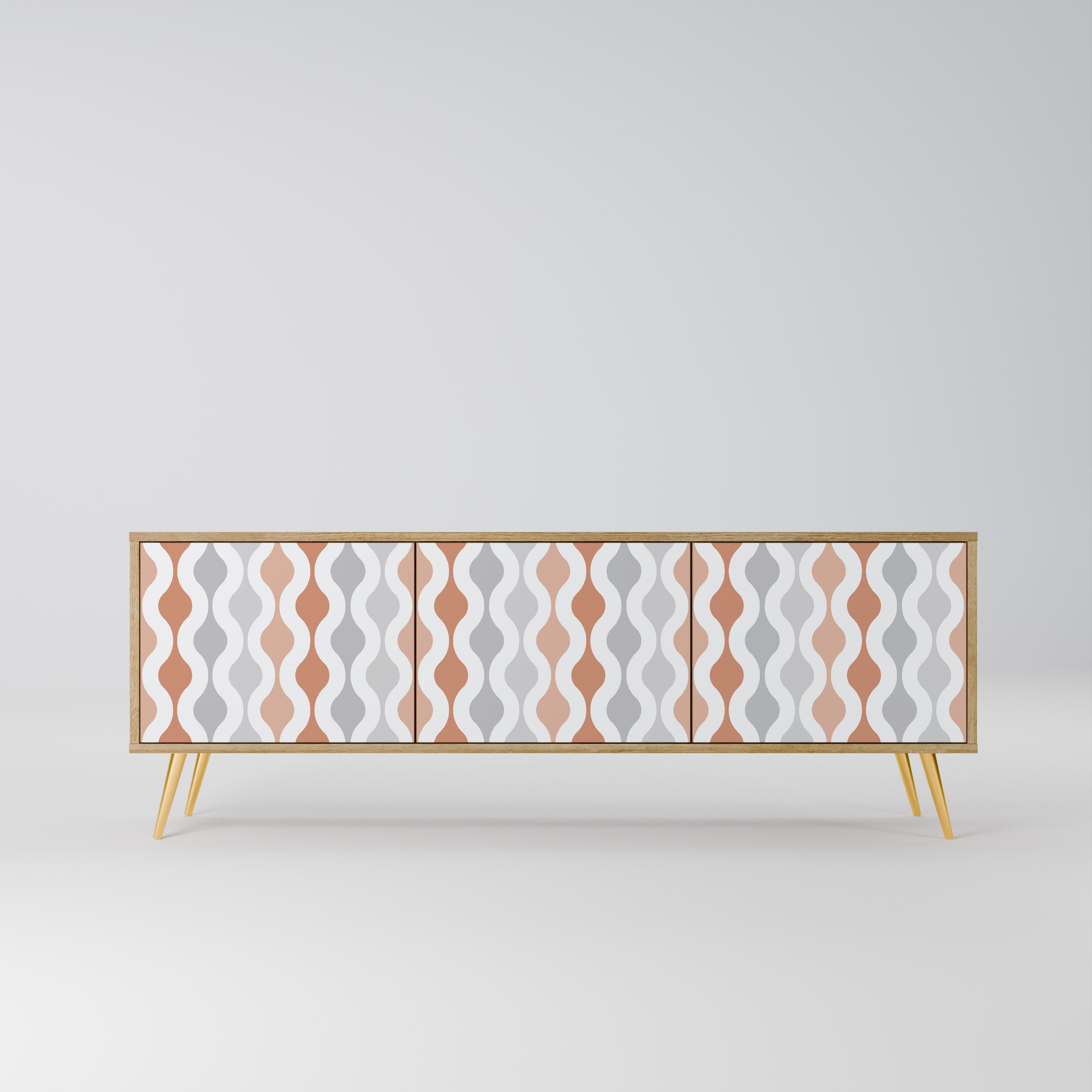 Meuble TV 3 portes HAZY NOSTALGIA effet chêne