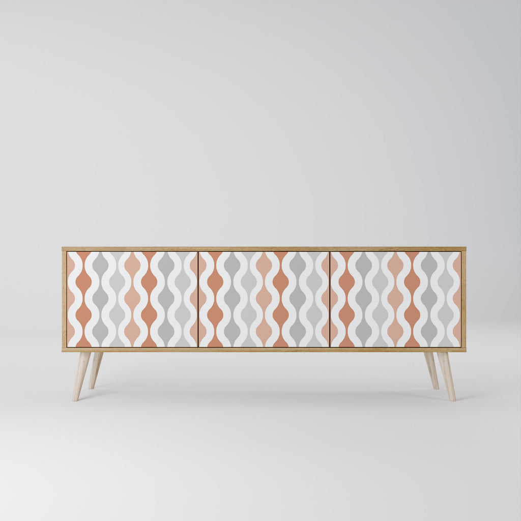 Meuble TV 3 portes HAZY NOSTALGIA effet chêne