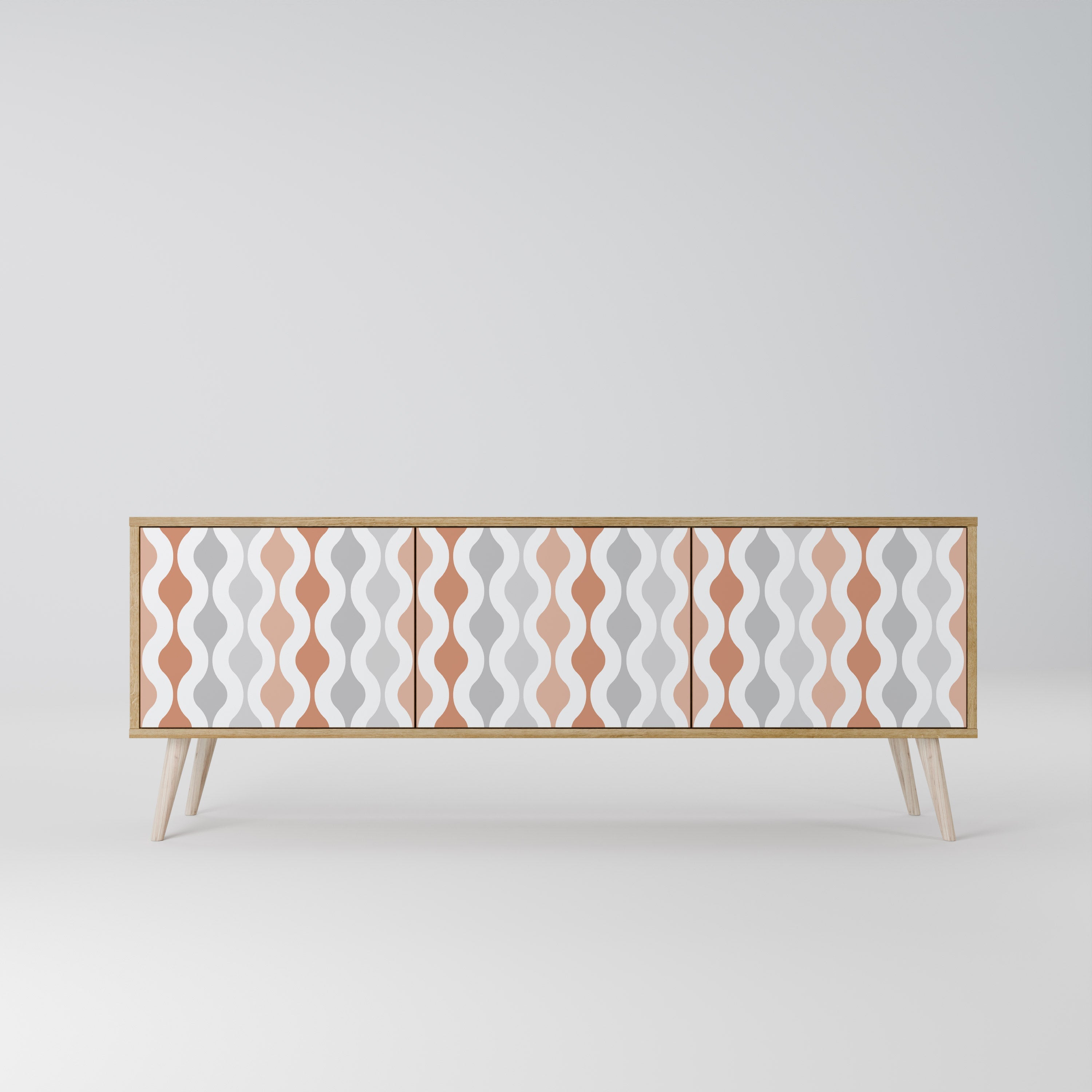 Meuble TV 3 portes HAZY NOSTALGIA effet chêne