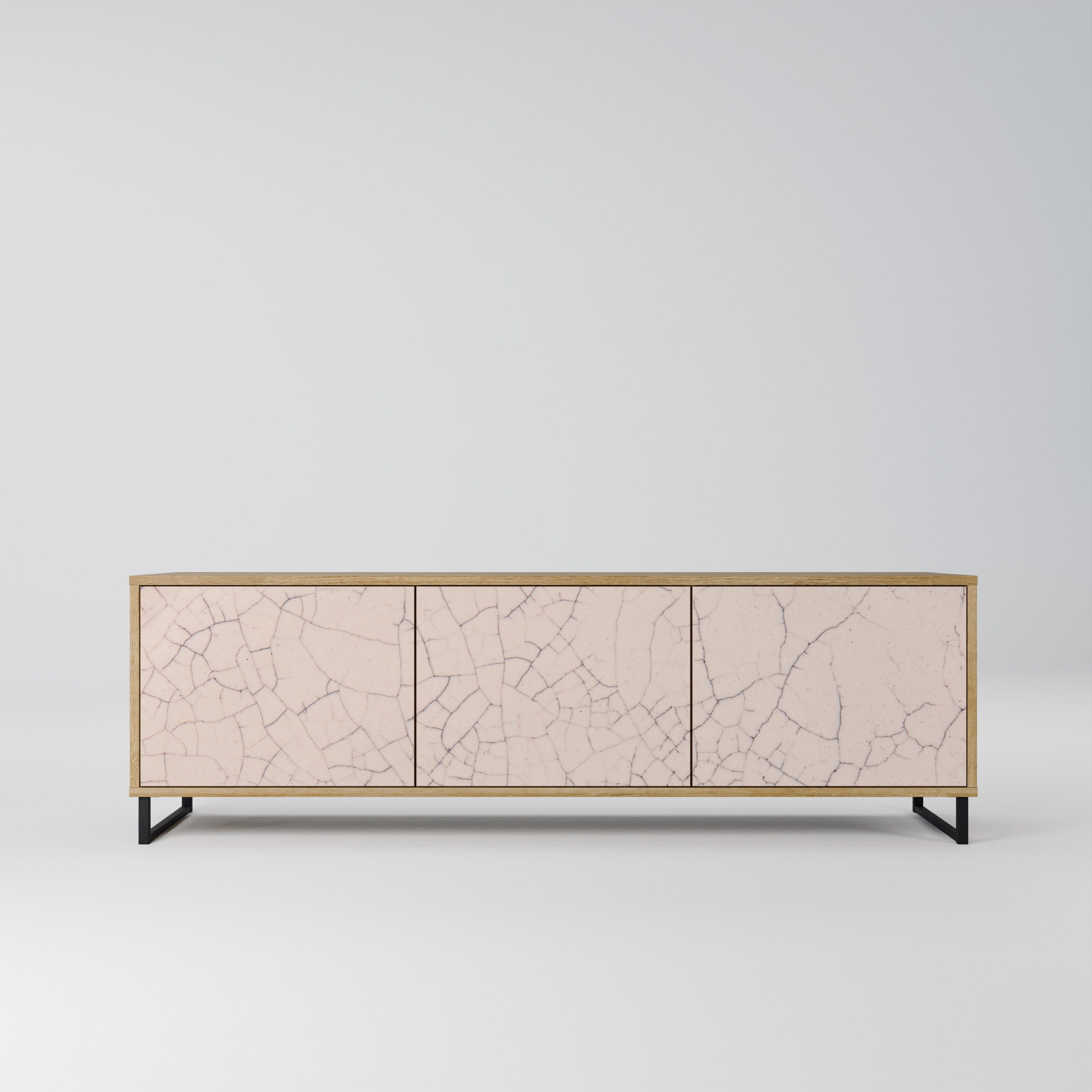 Meuble TV 3 portes effet chêne TEXTURE CÉRAMIQUE