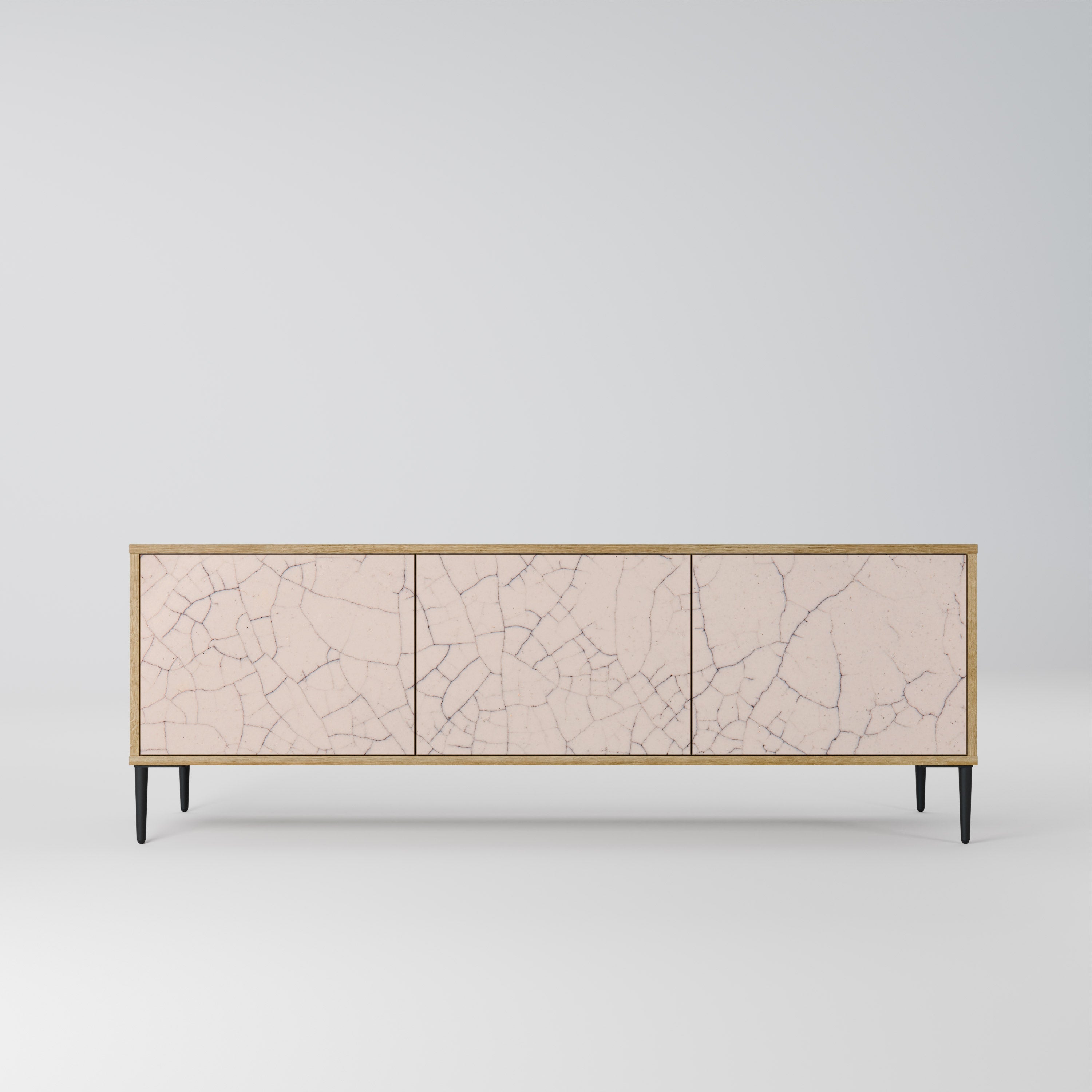 Meuble TV 3 portes effet chêne TEXTURE CÉRAMIQUE