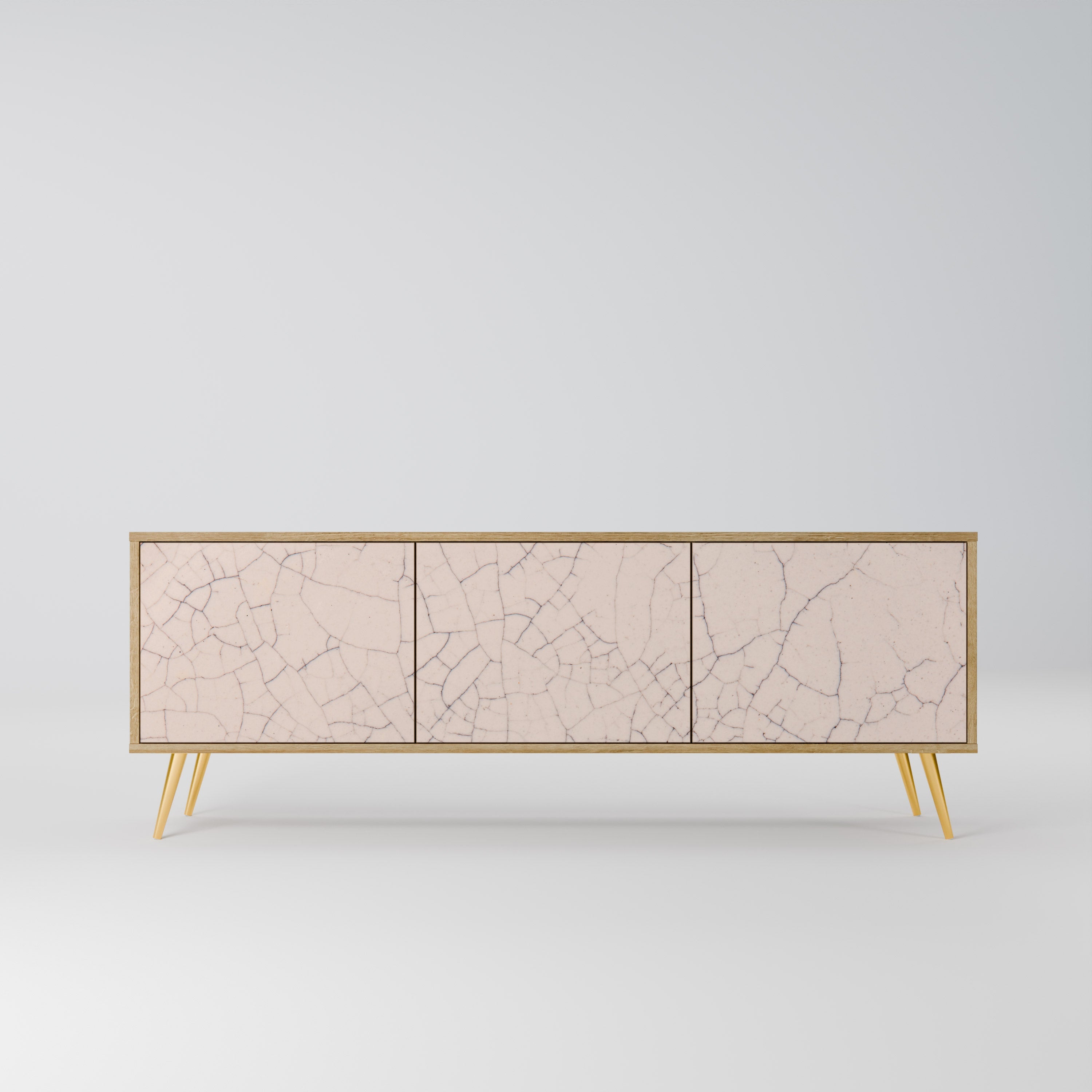 Meuble TV 3 portes effet chêne TEXTURE CÉRAMIQUE