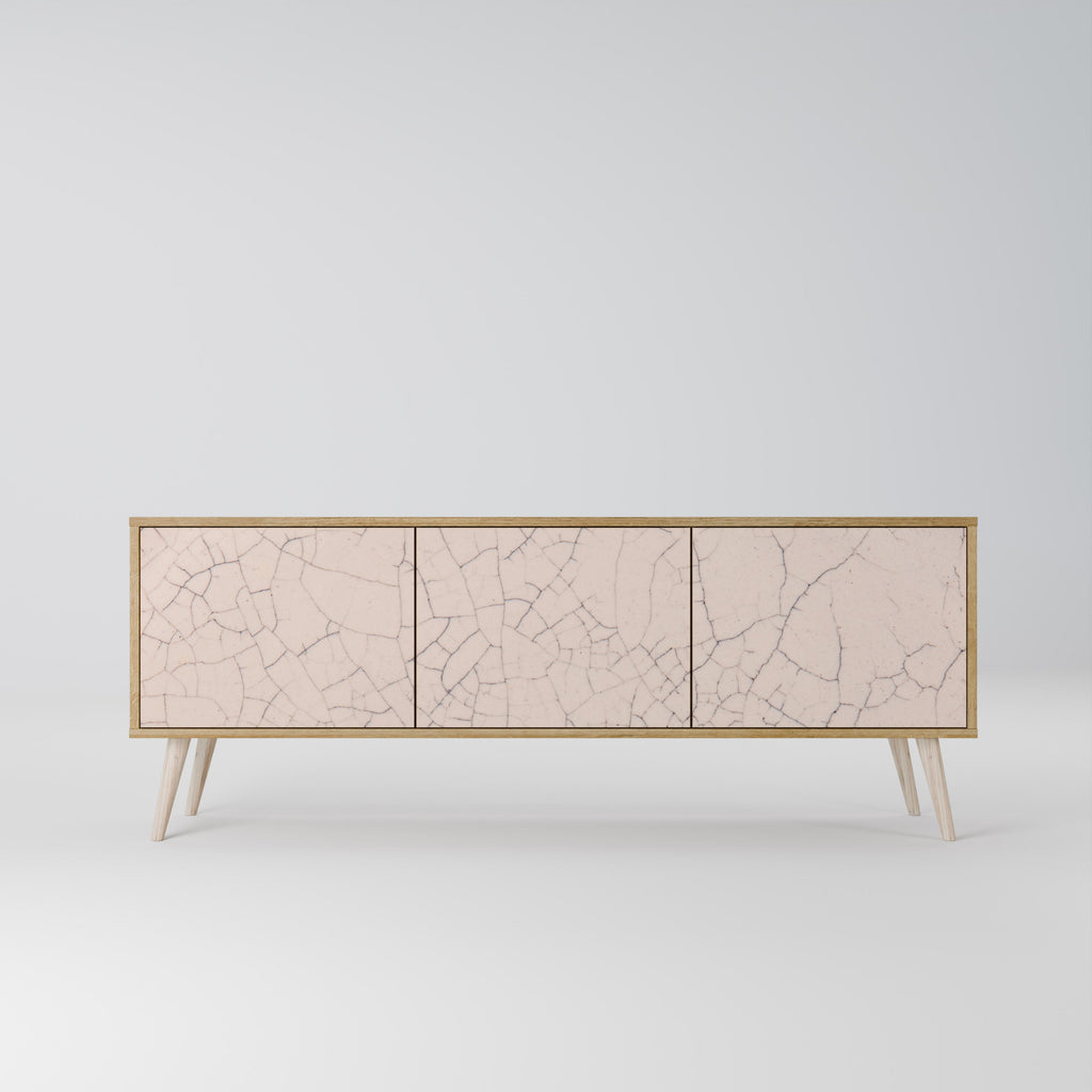 Meuble TV 3 portes effet chêne TEXTURE CÉRAMIQUE