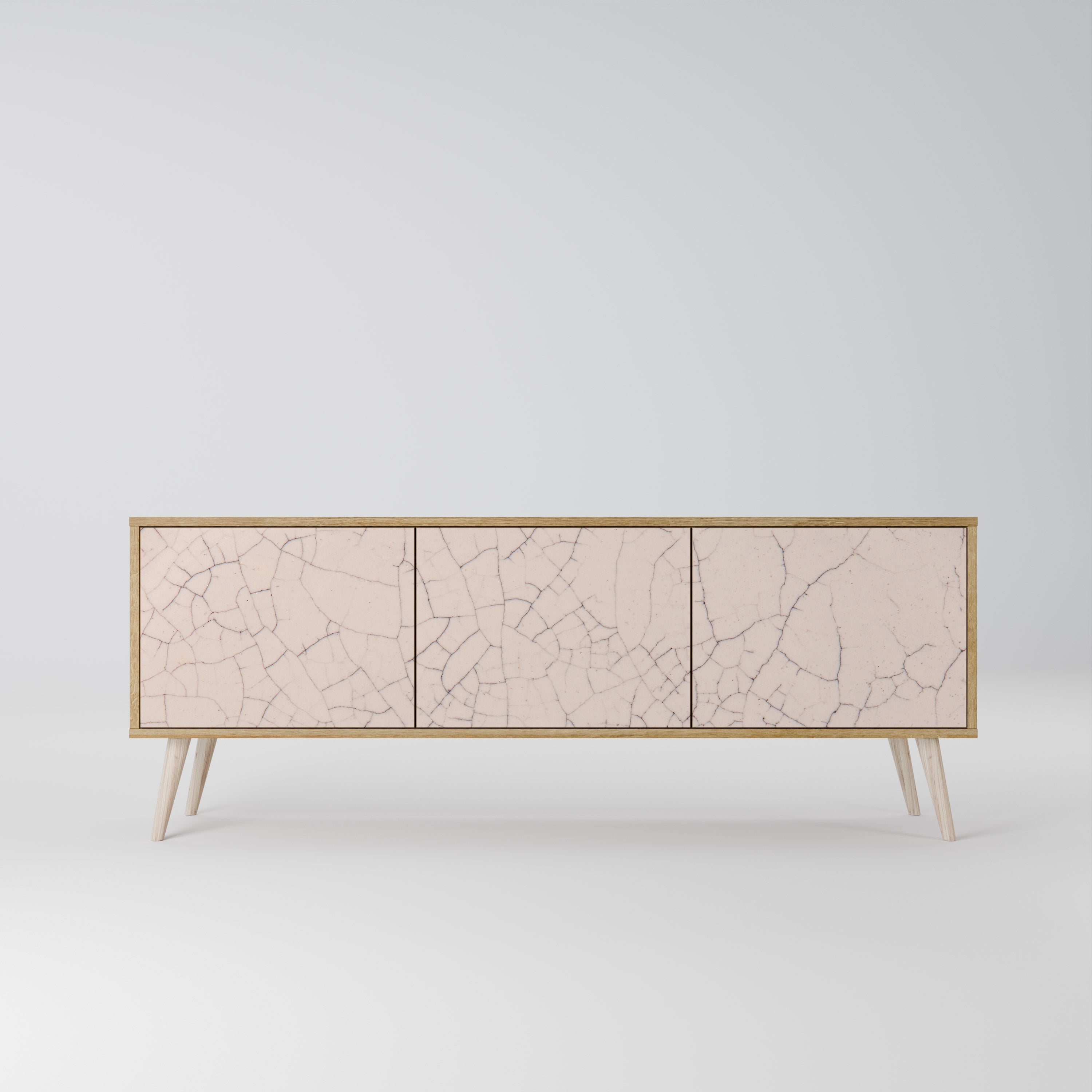 Meuble TV 3 portes effet chêne TEXTURE CÉRAMIQUE