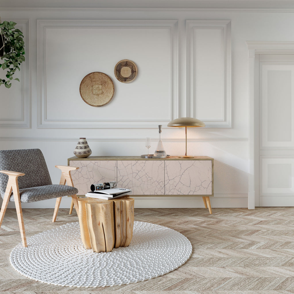 Meuble TV 3 portes effet chêne TEXTURE CÉRAMIQUE