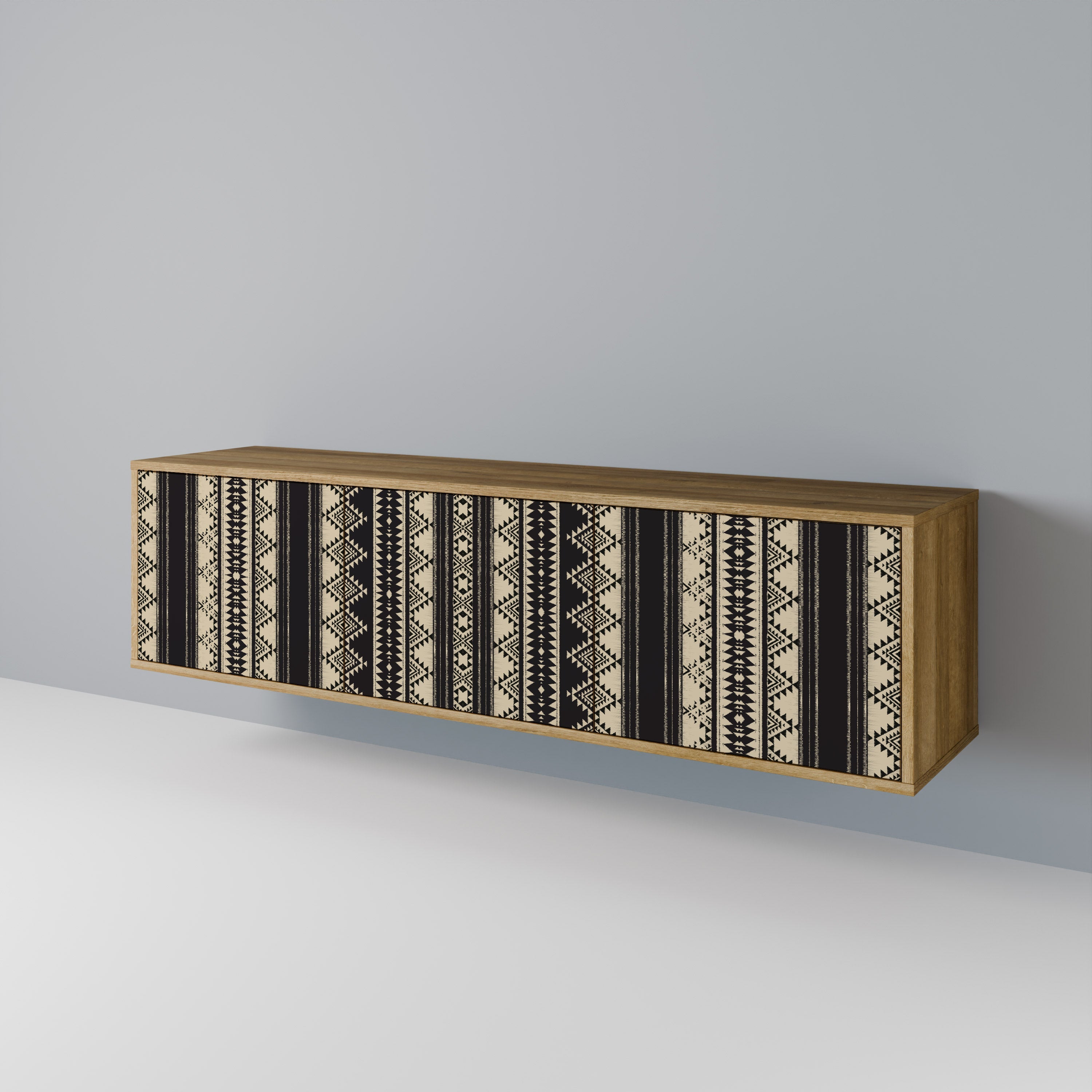 Meuble TV 3 portes AZTEC effet chêne