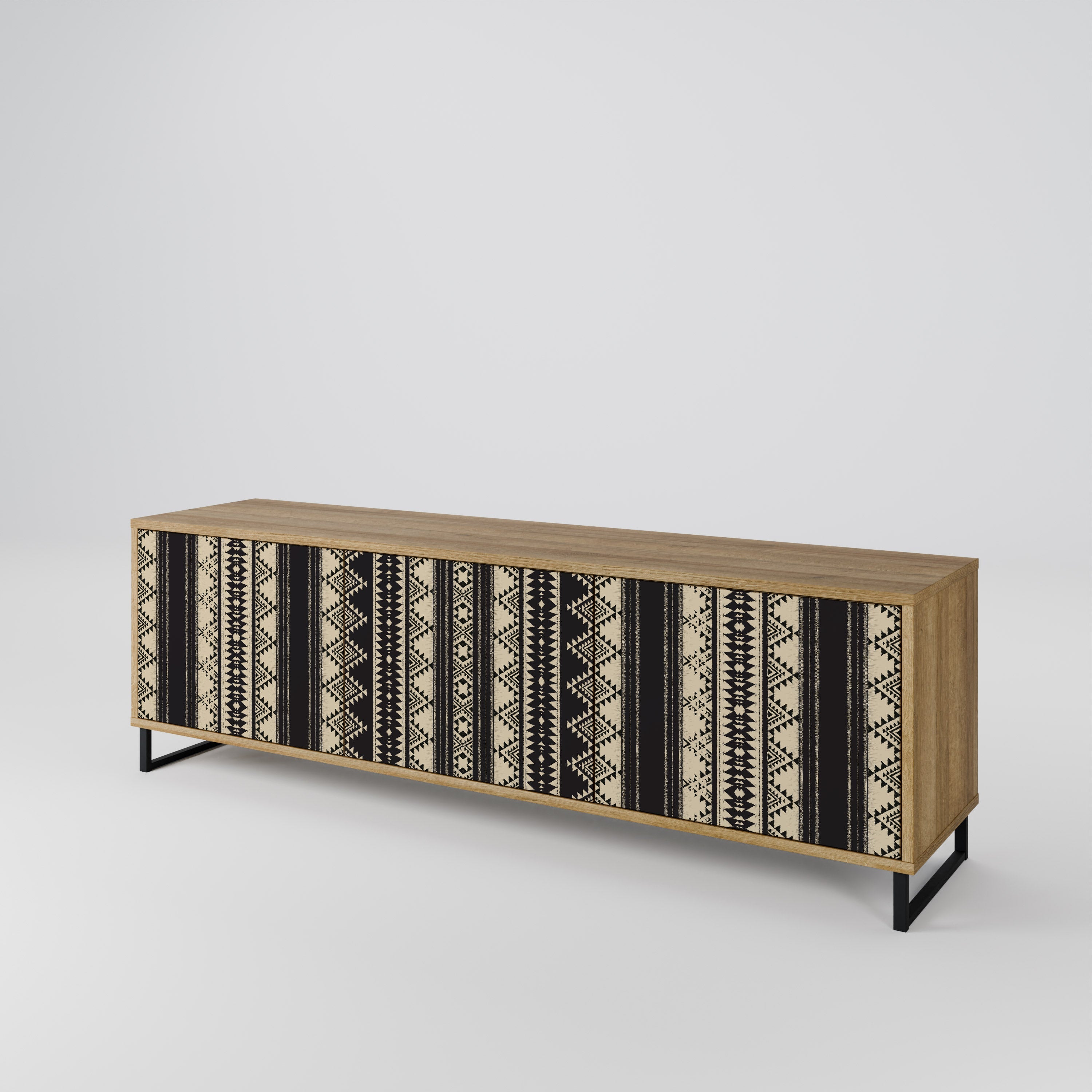 Meuble TV 3 portes AZTEC effet chêne