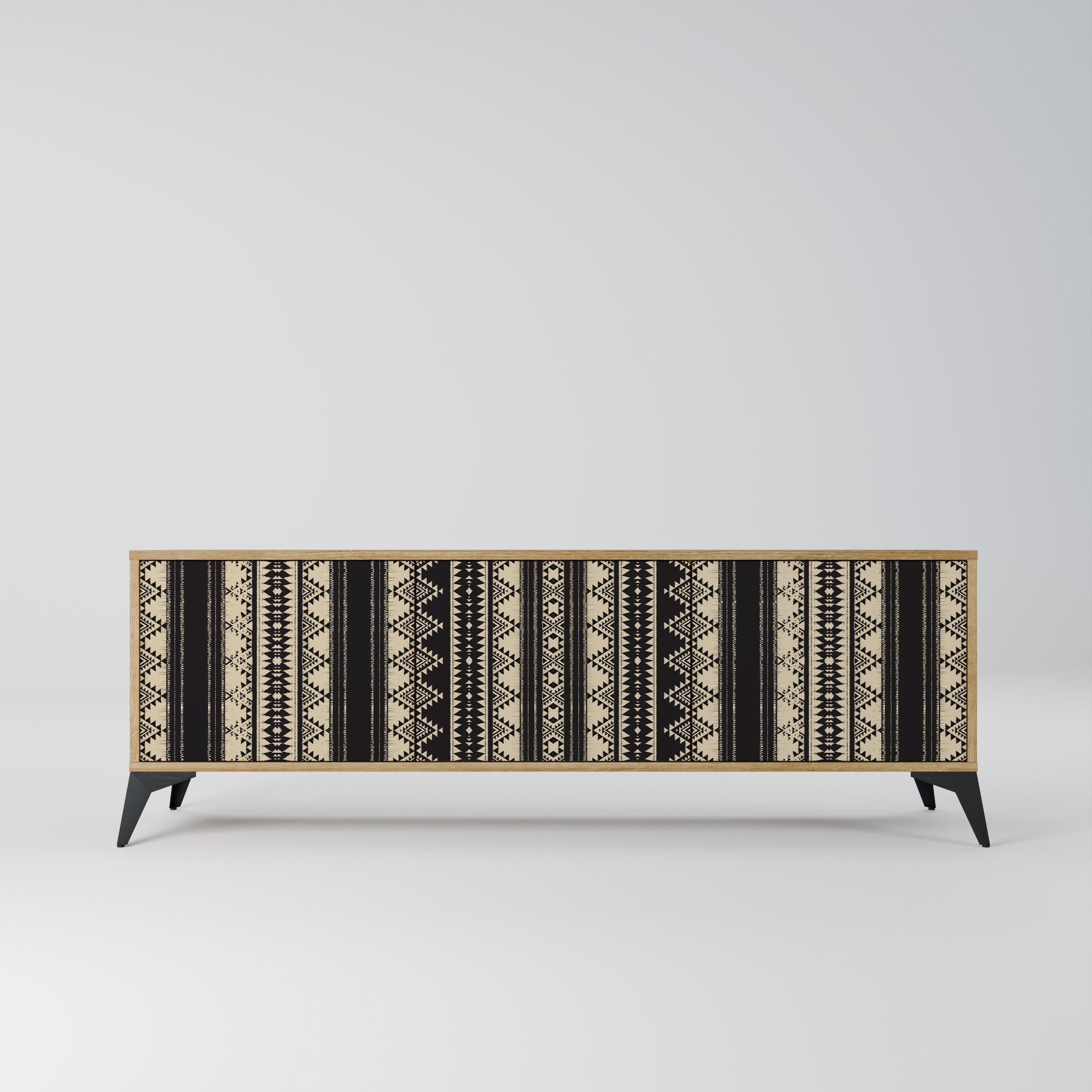 Meuble TV 3 portes AZTEC effet chêne