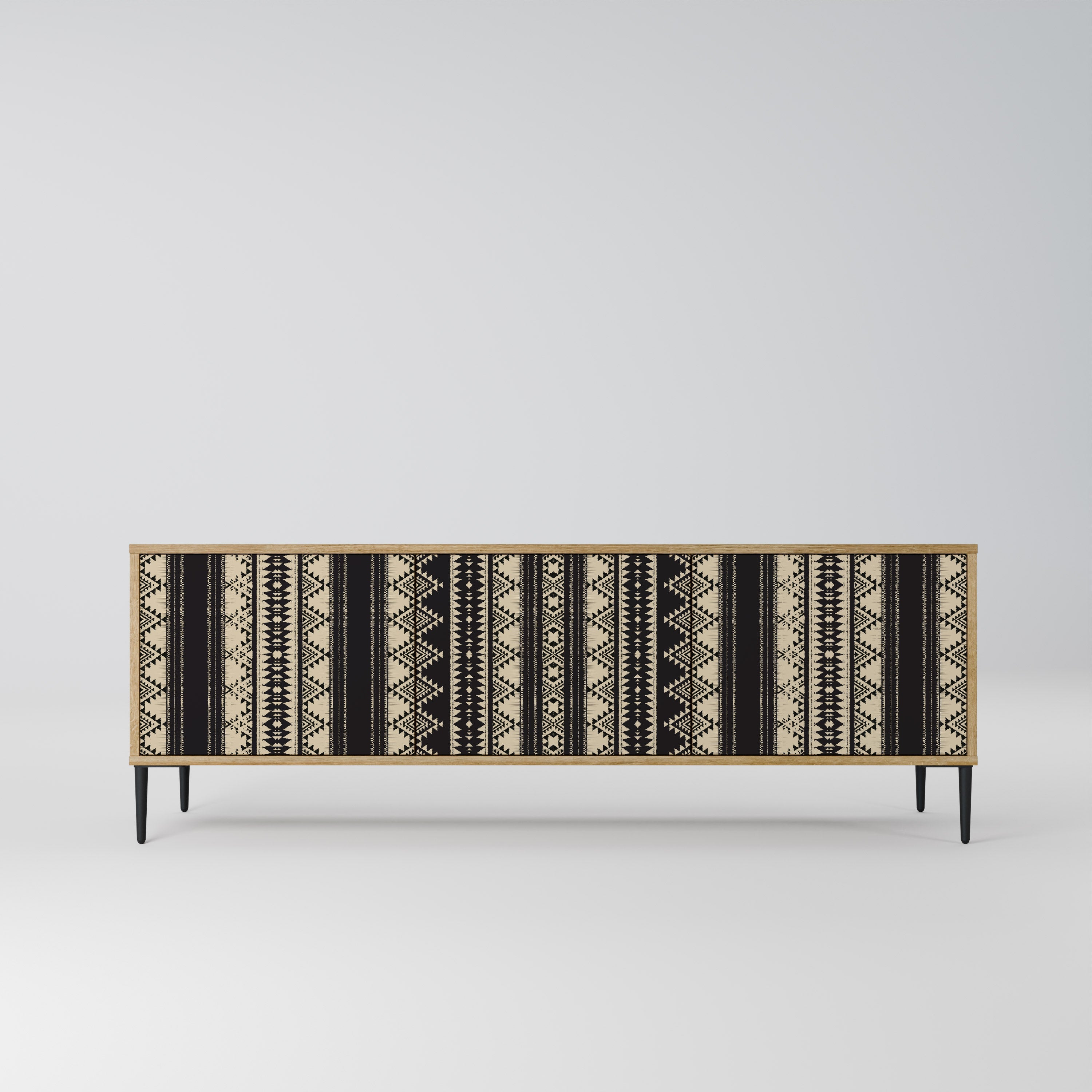 Meuble TV 3 portes AZTEC effet chêne