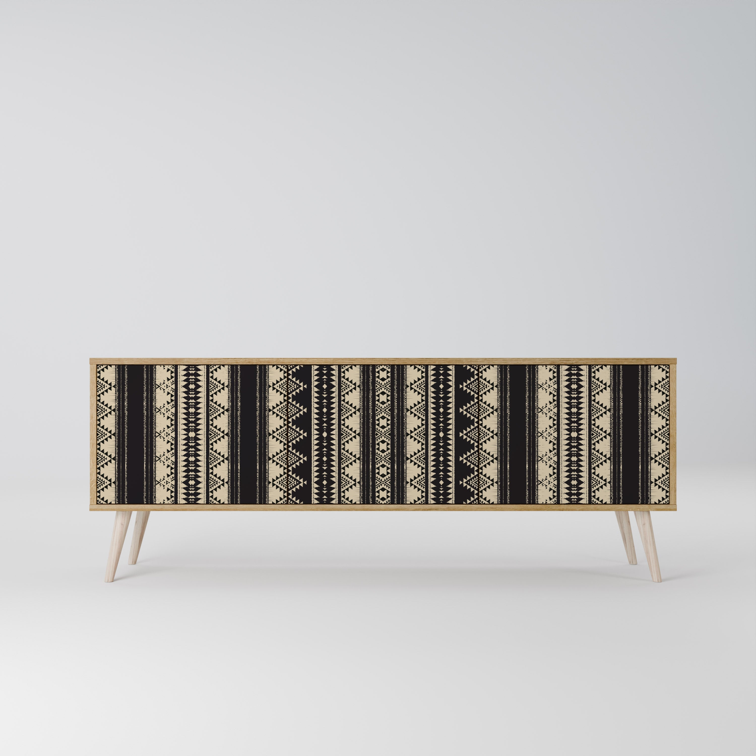 Meuble TV 3 portes AZTEC effet chêne