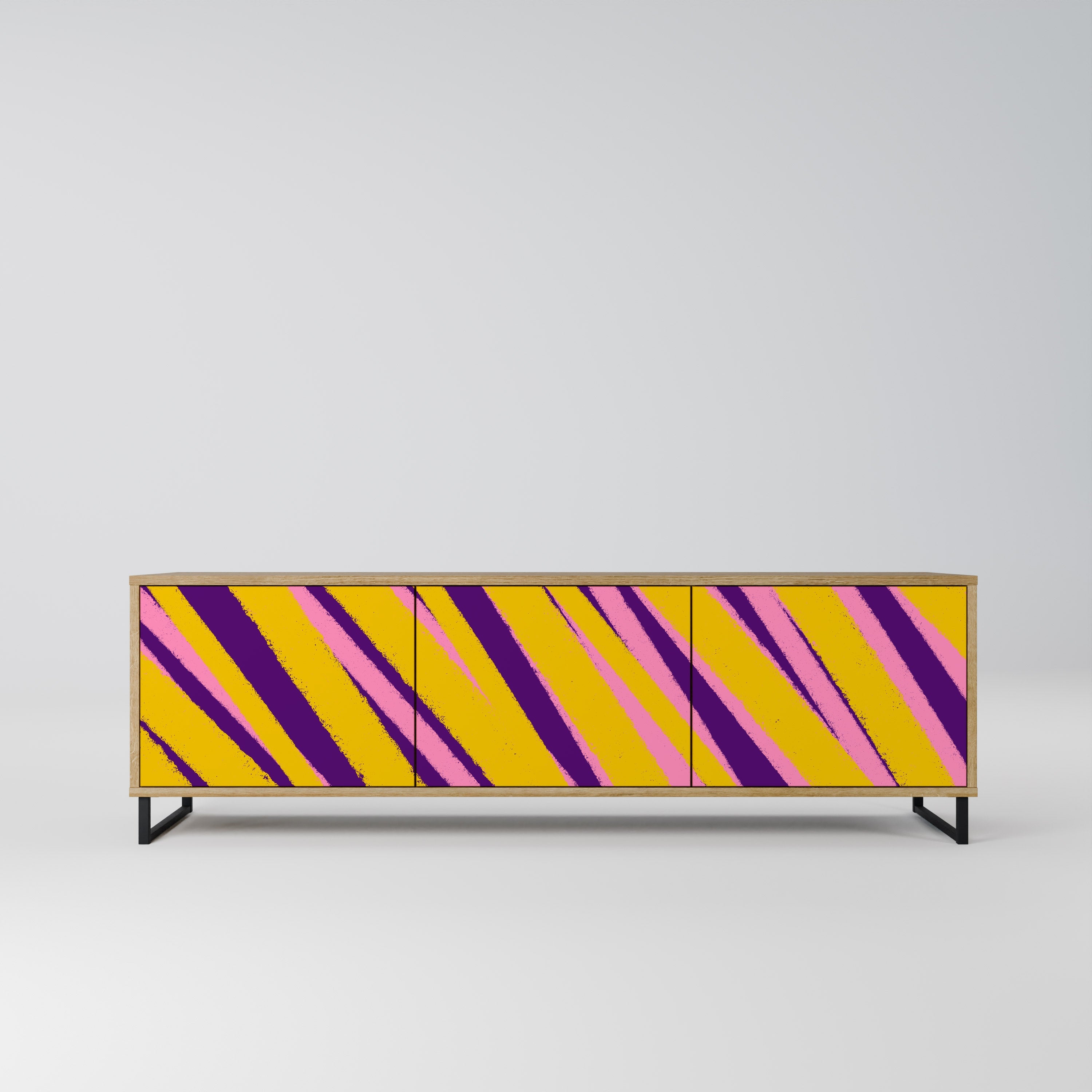 Meuble TV 3 portes effet chêne DREAMS COME TRUE