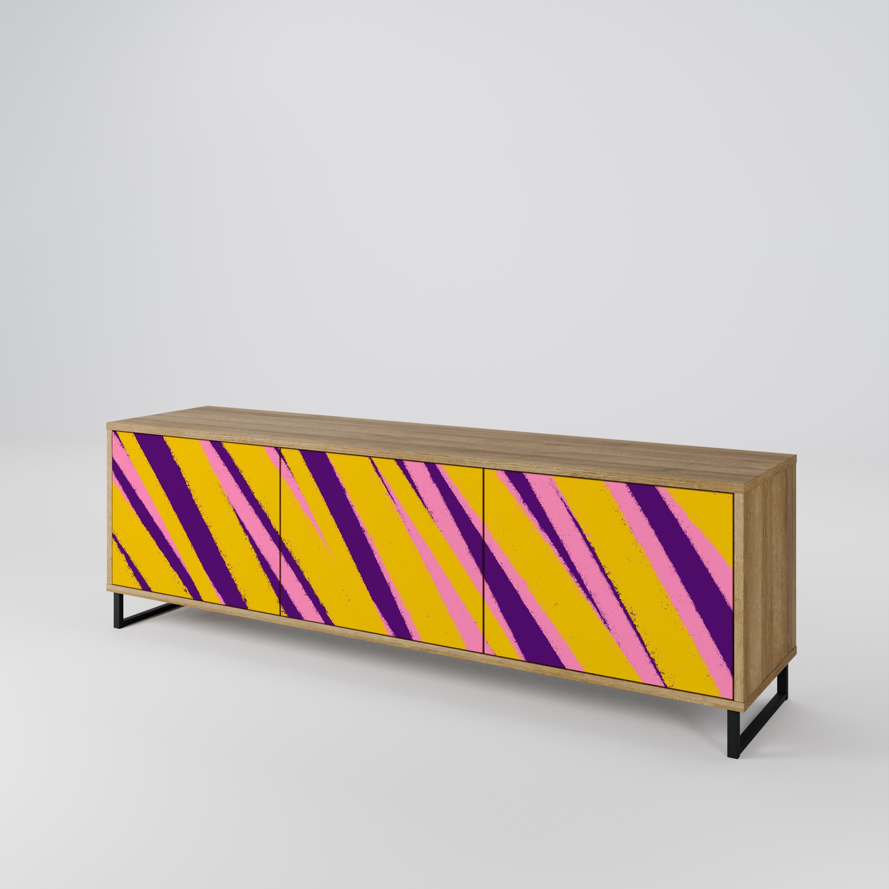 Meuble TV 3 portes effet chêne DREAMS COME TRUE