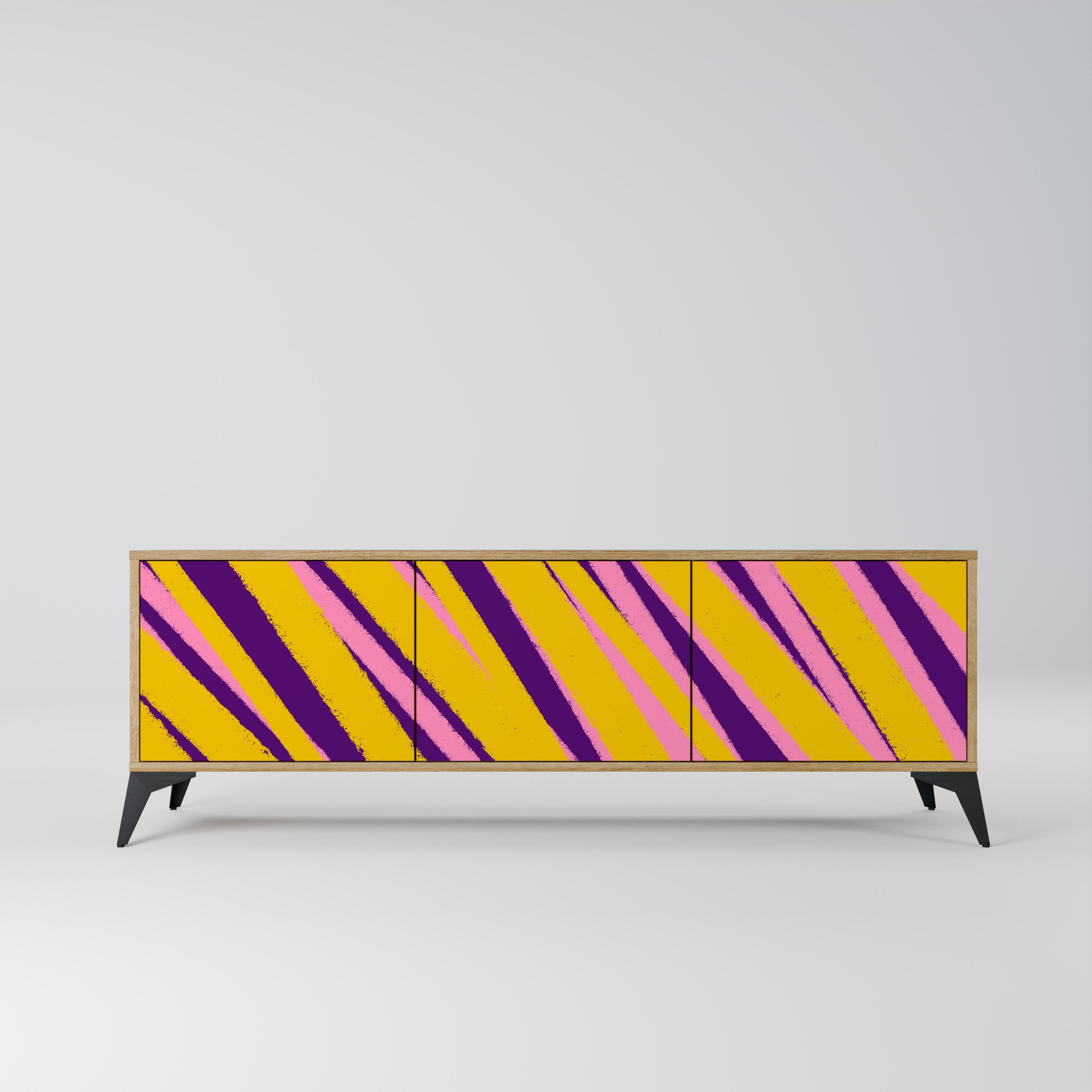 Meuble TV 3 portes effet chêne DREAMS COME TRUE