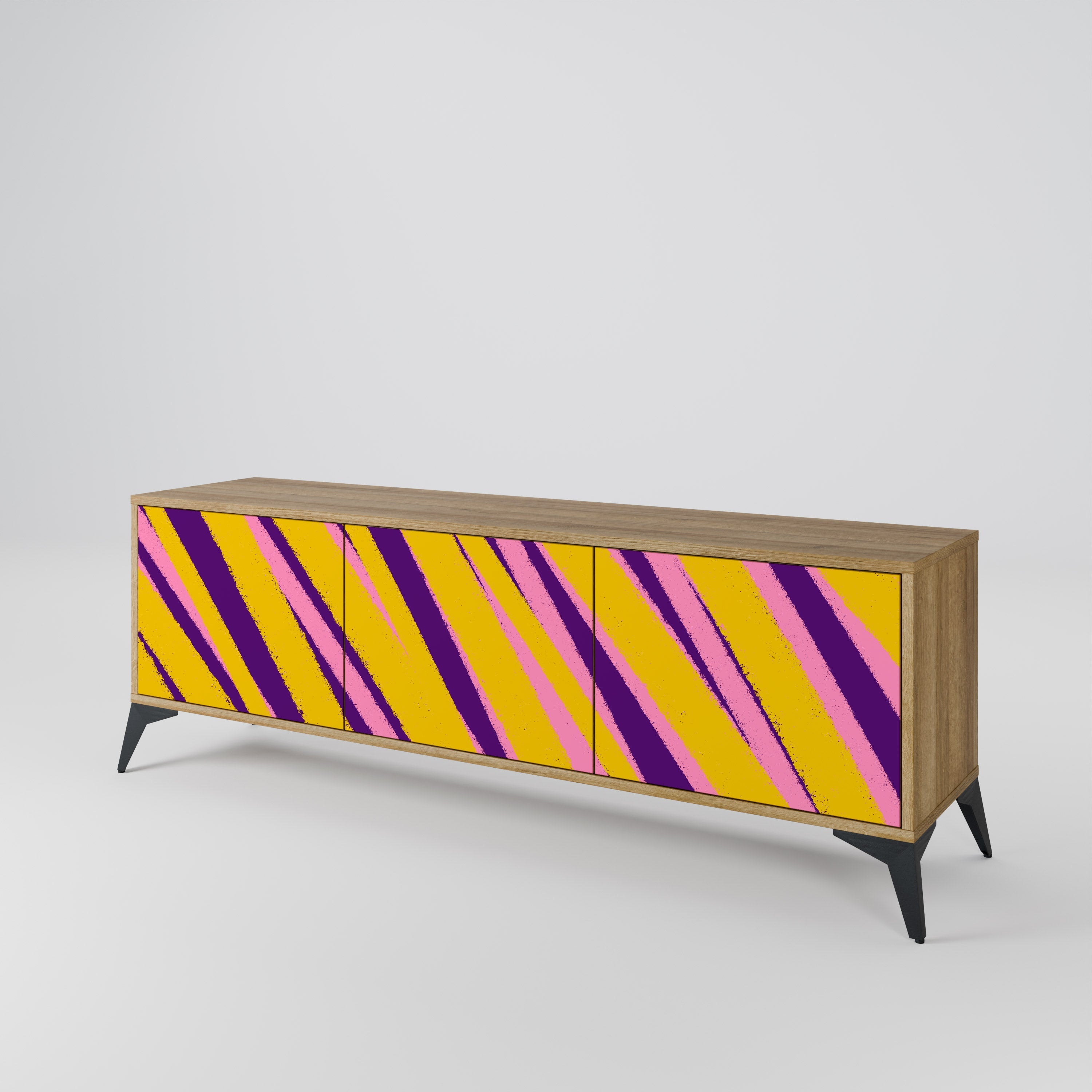 Meuble TV 3 portes effet chêne DREAMS COME TRUE