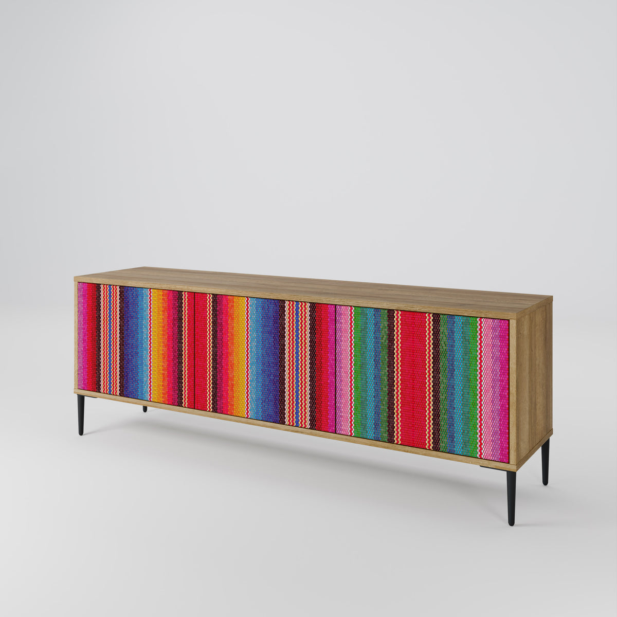ETHNIC MEXICAN 3-Door TV Cabinet