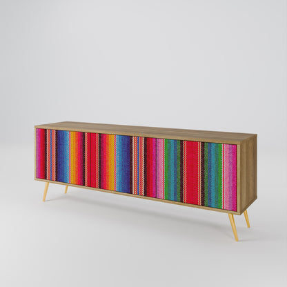ETHNIC MEXICAN 3-Door TV Cabinet