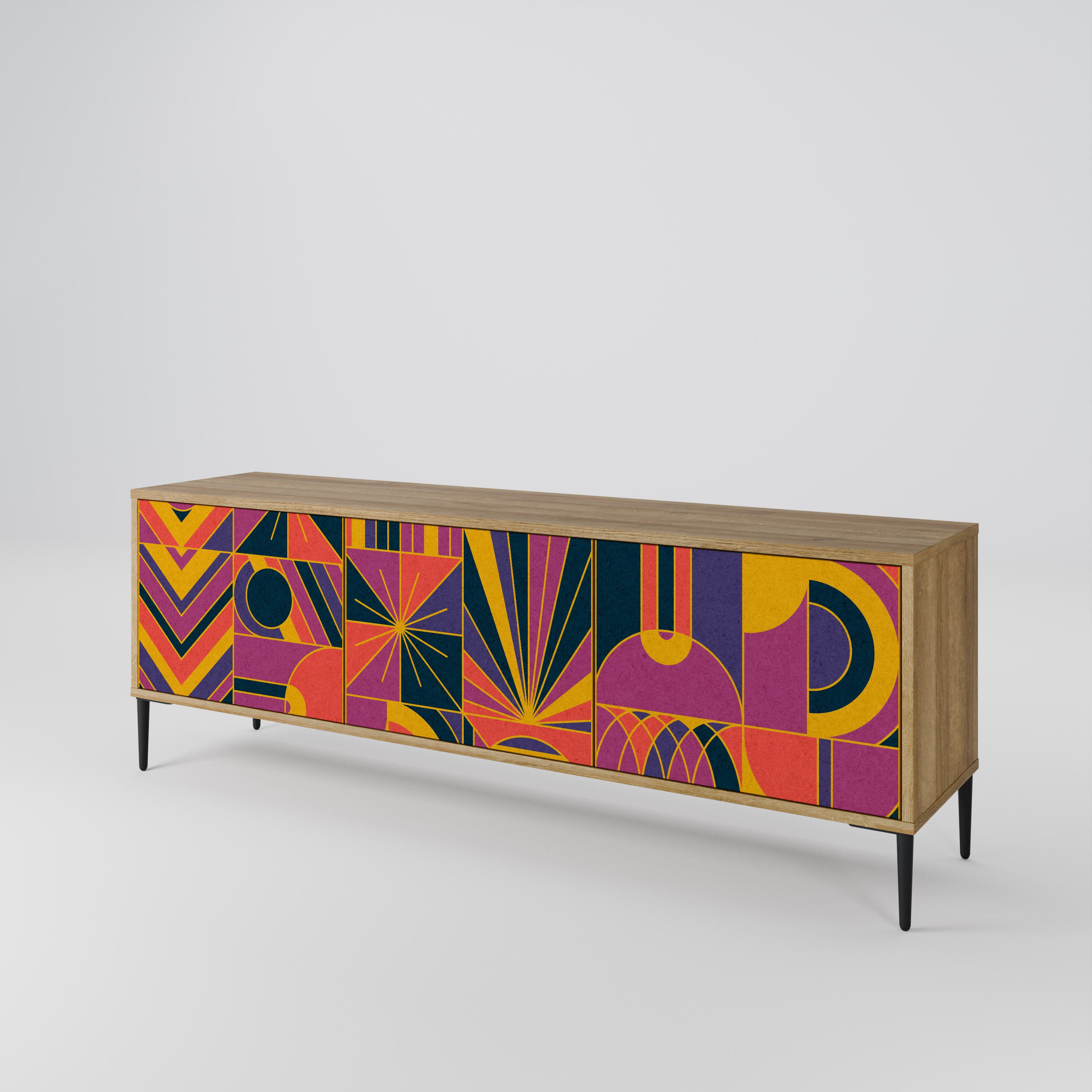 ELECTRIC PATTERNS 3-Door TV Cabinet