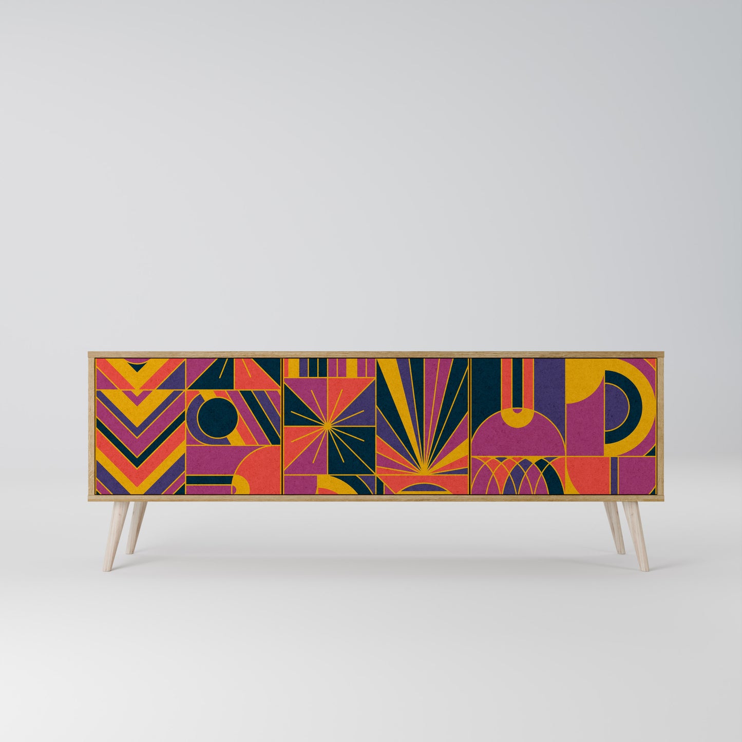 ELECTRIC PATTERNS 3-Door TV Cabinet