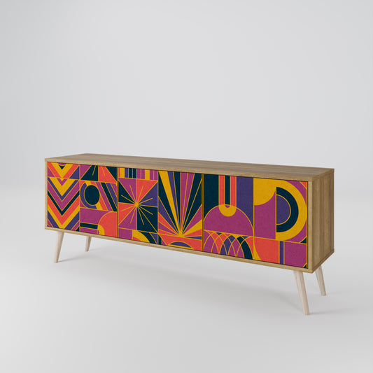 ELECTRIC PATTERNS 3-Door TV Cabinet
