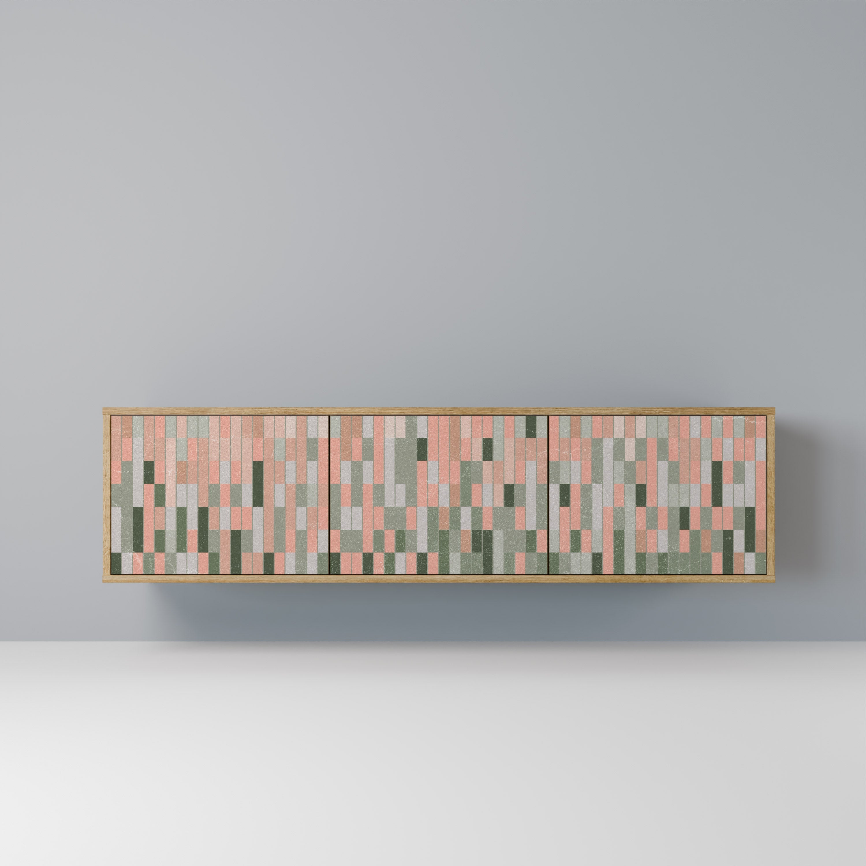 CONSTRUIRE L'AVENIR Meuble TV 3 portes effet chêne