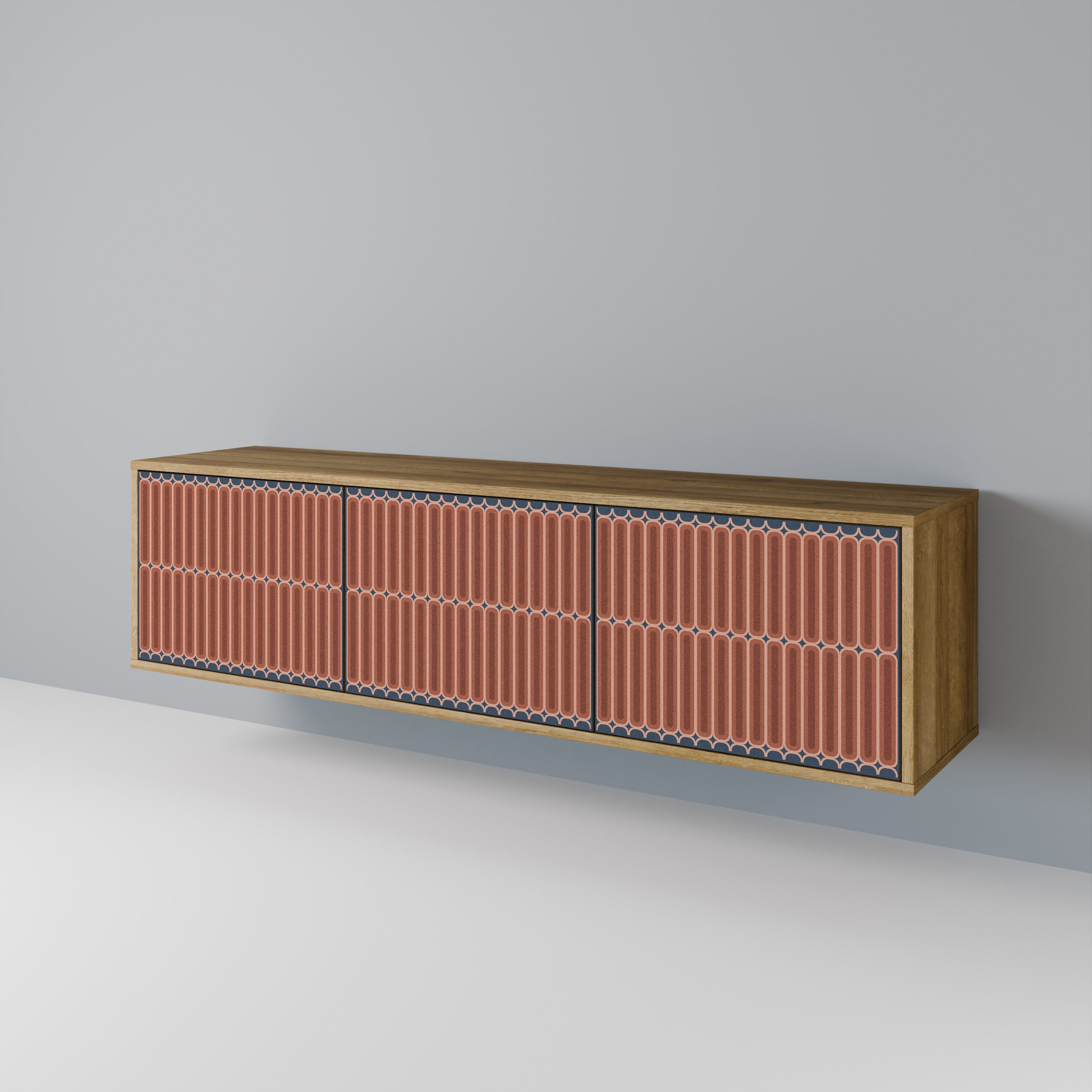 Meuble TV 3 portes HYPNOTIC GATE effet chêne