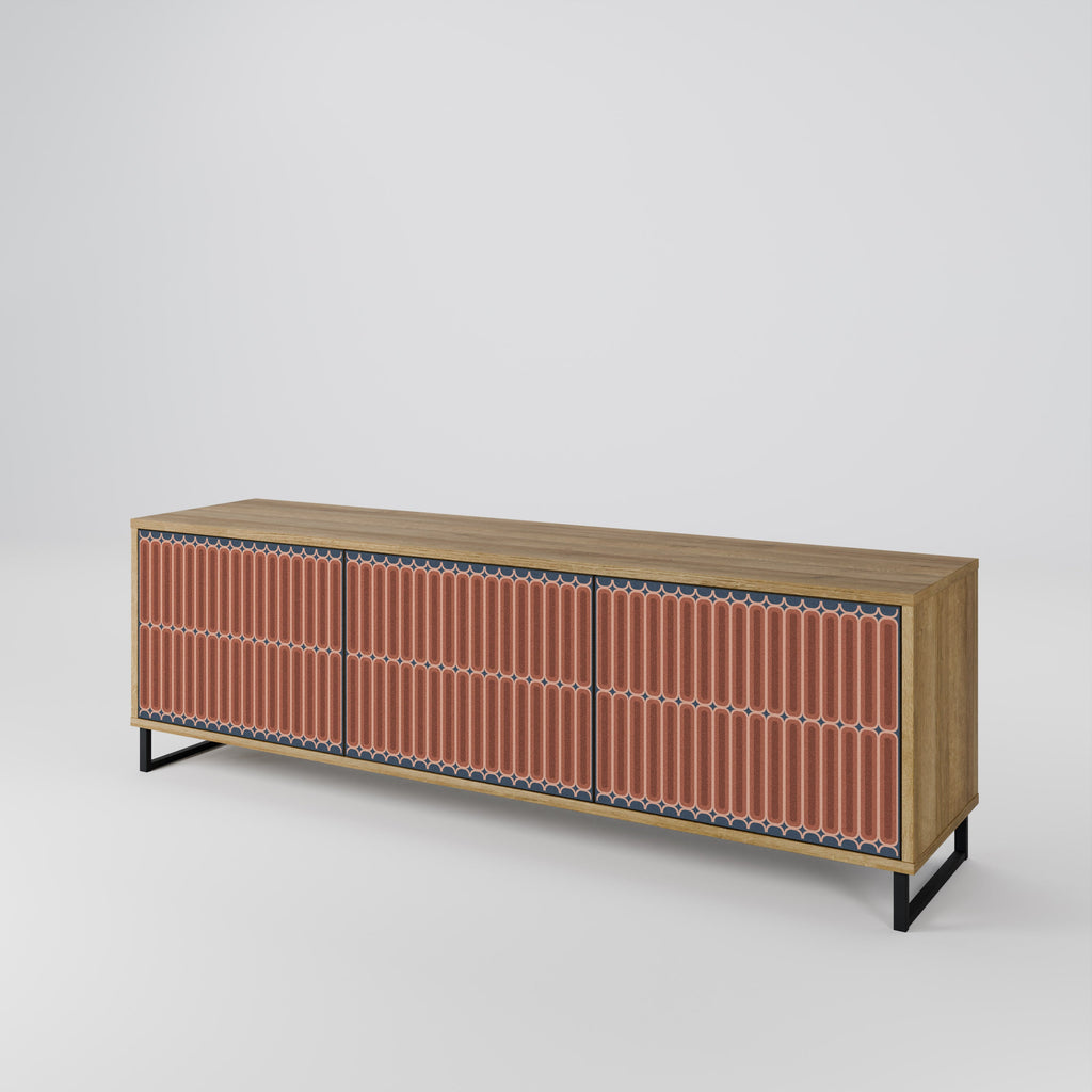 Meuble TV 3 portes HYPNOTIC GATE effet chêne