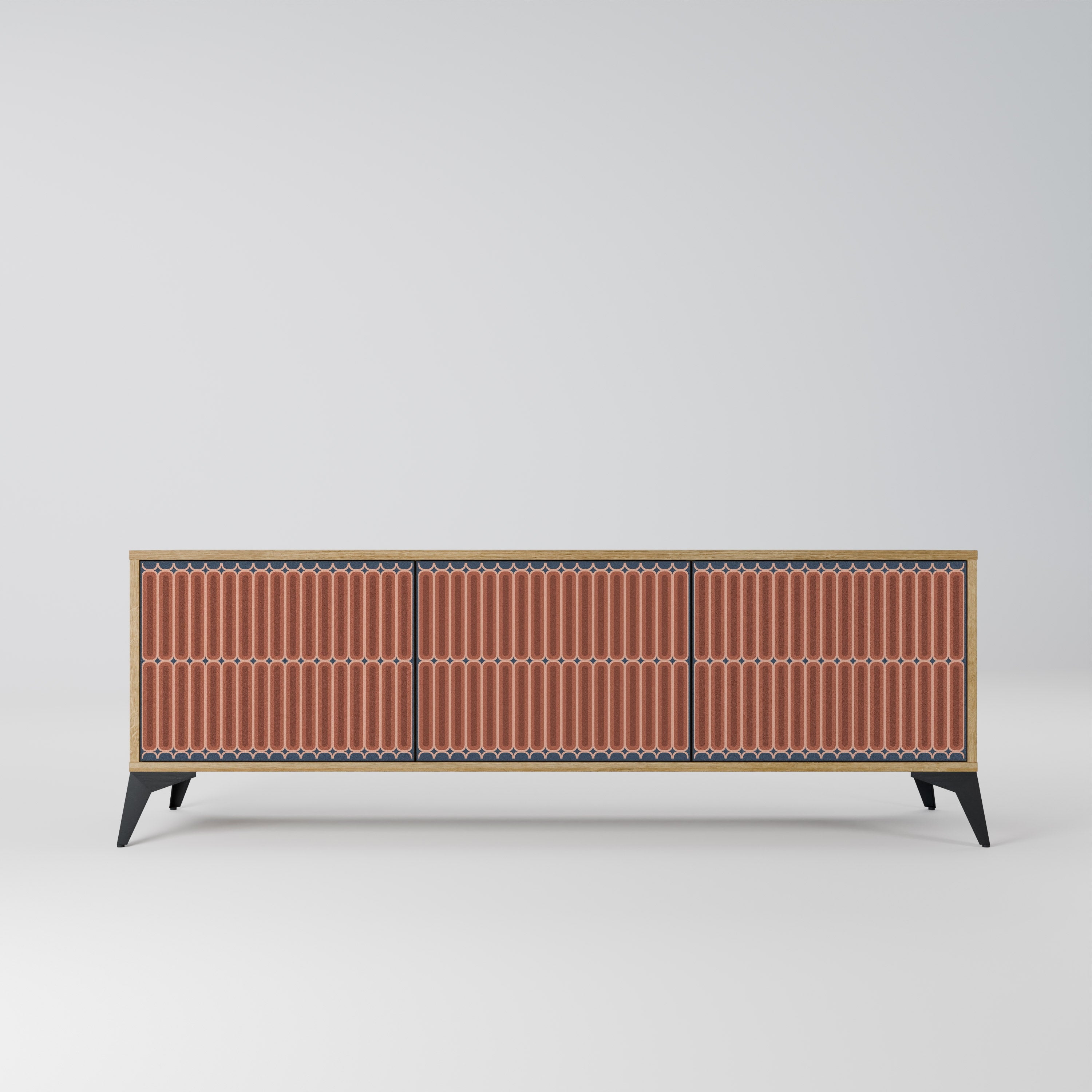 Meuble TV 3 portes HYPNOTIC GATE effet chêne