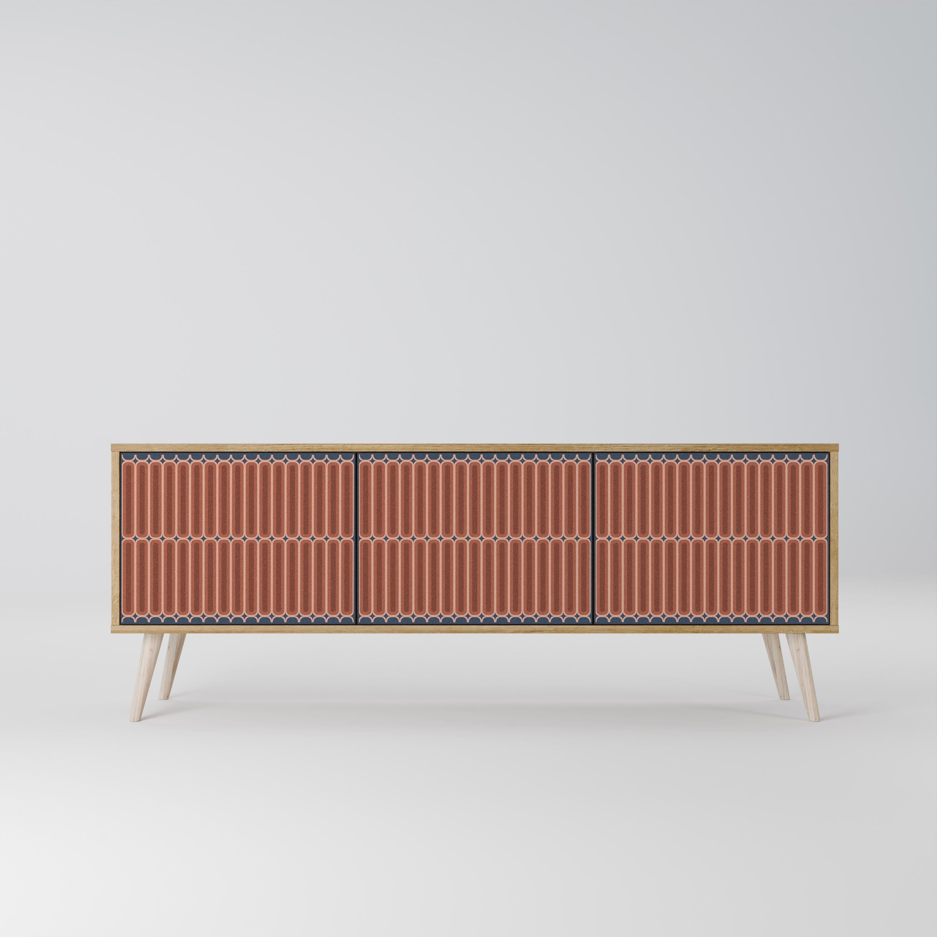 Meuble TV 3 portes HYPNOTIC GATE effet chêne