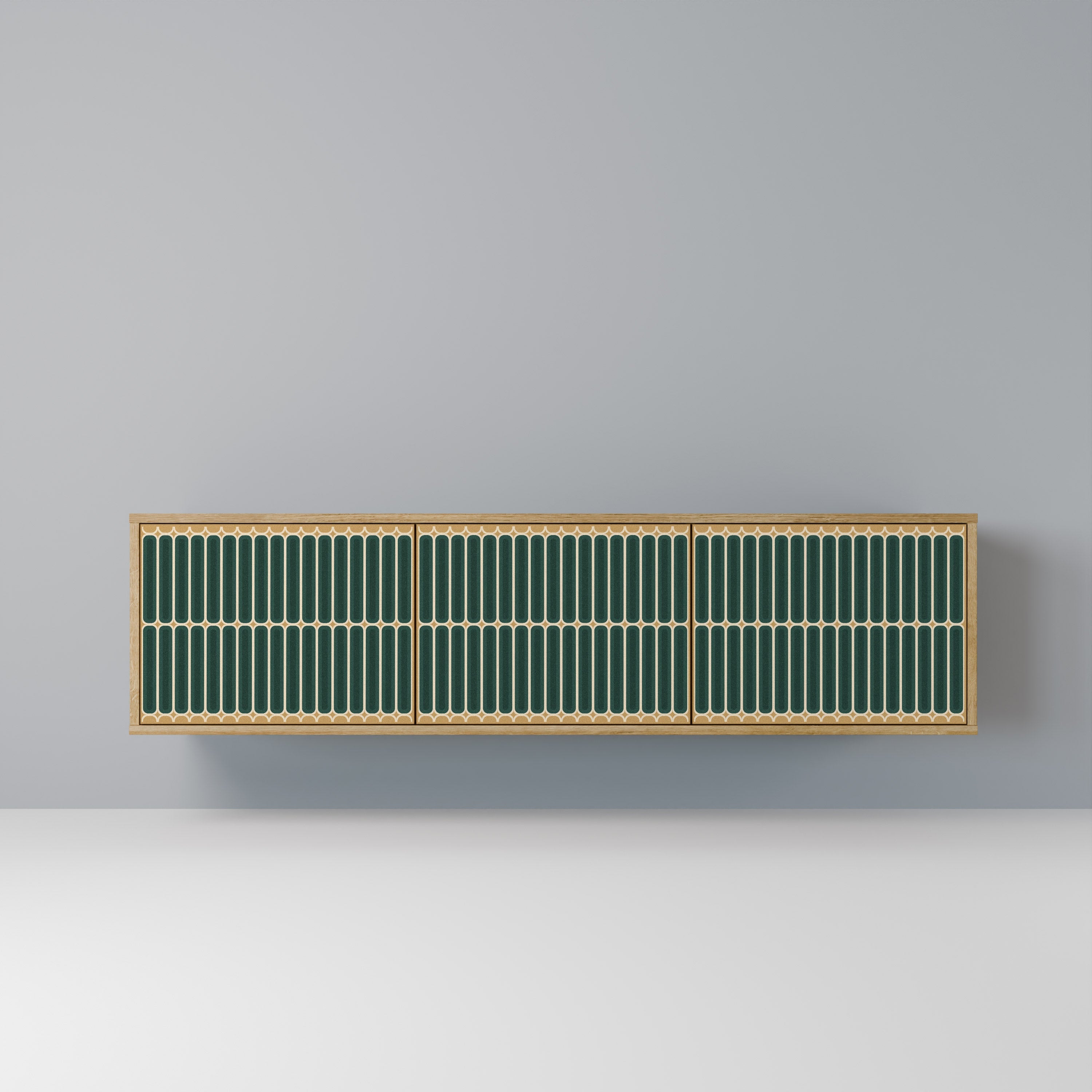 Meuble TV 3 portes ILUSION GATE effet chêne