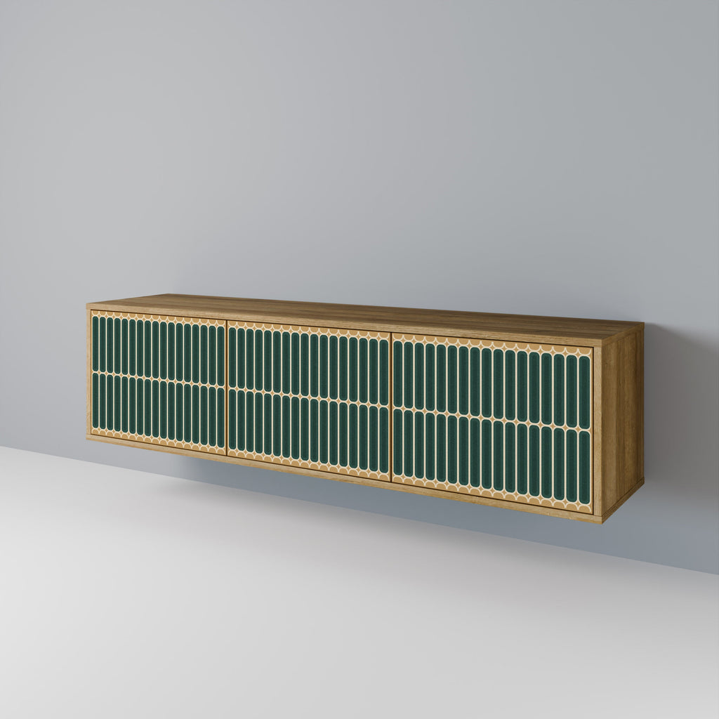 Meuble TV 3 portes ILUSION GATE effet chêne