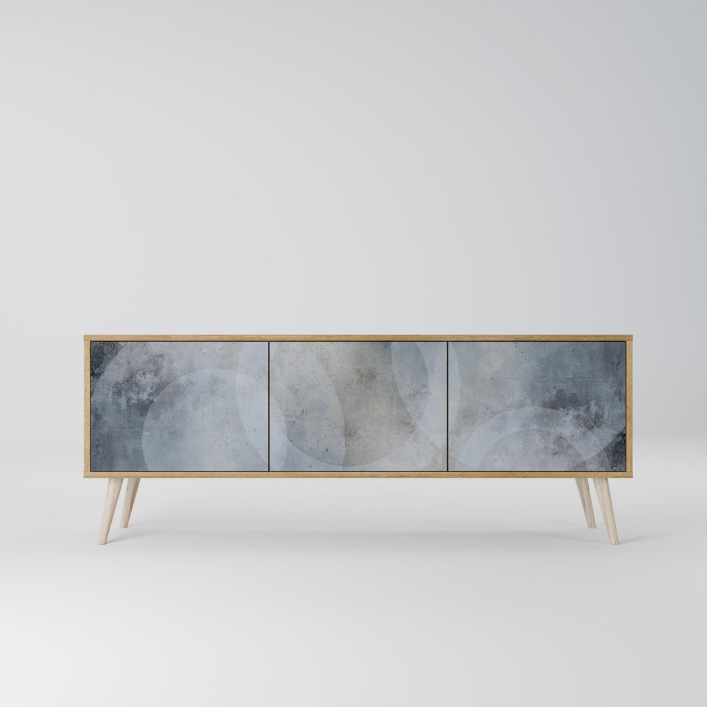 Meuble TV 3 portes MUTED ARC effet chêne