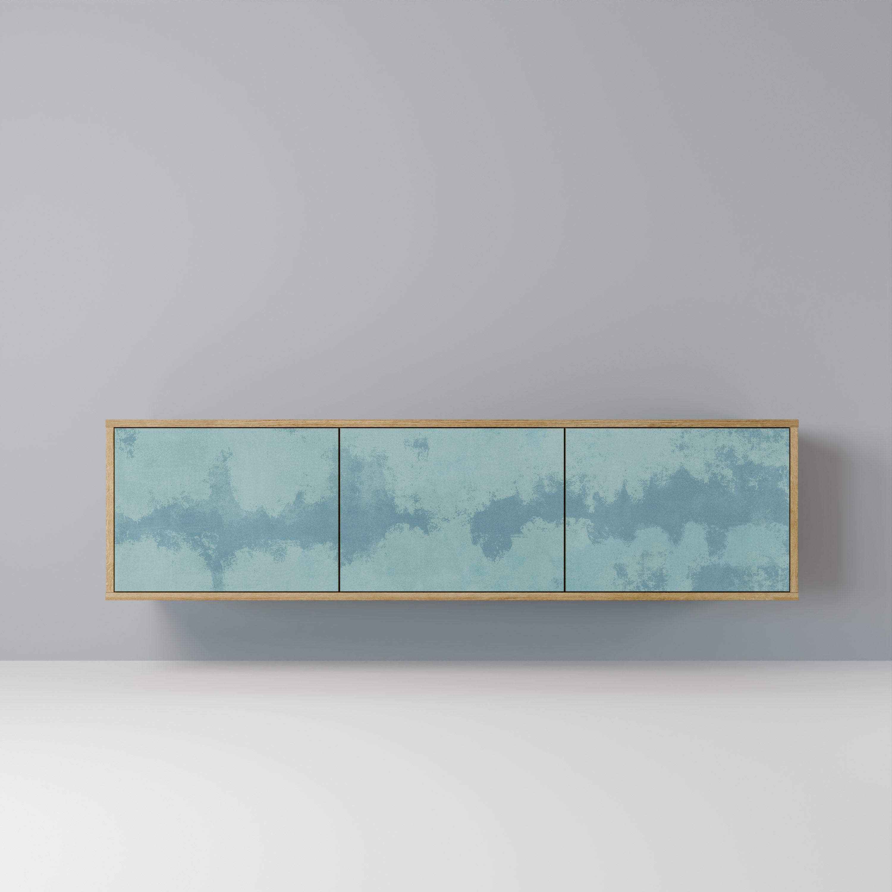 Meuble TV 3 portes SKY WASH effet chêne