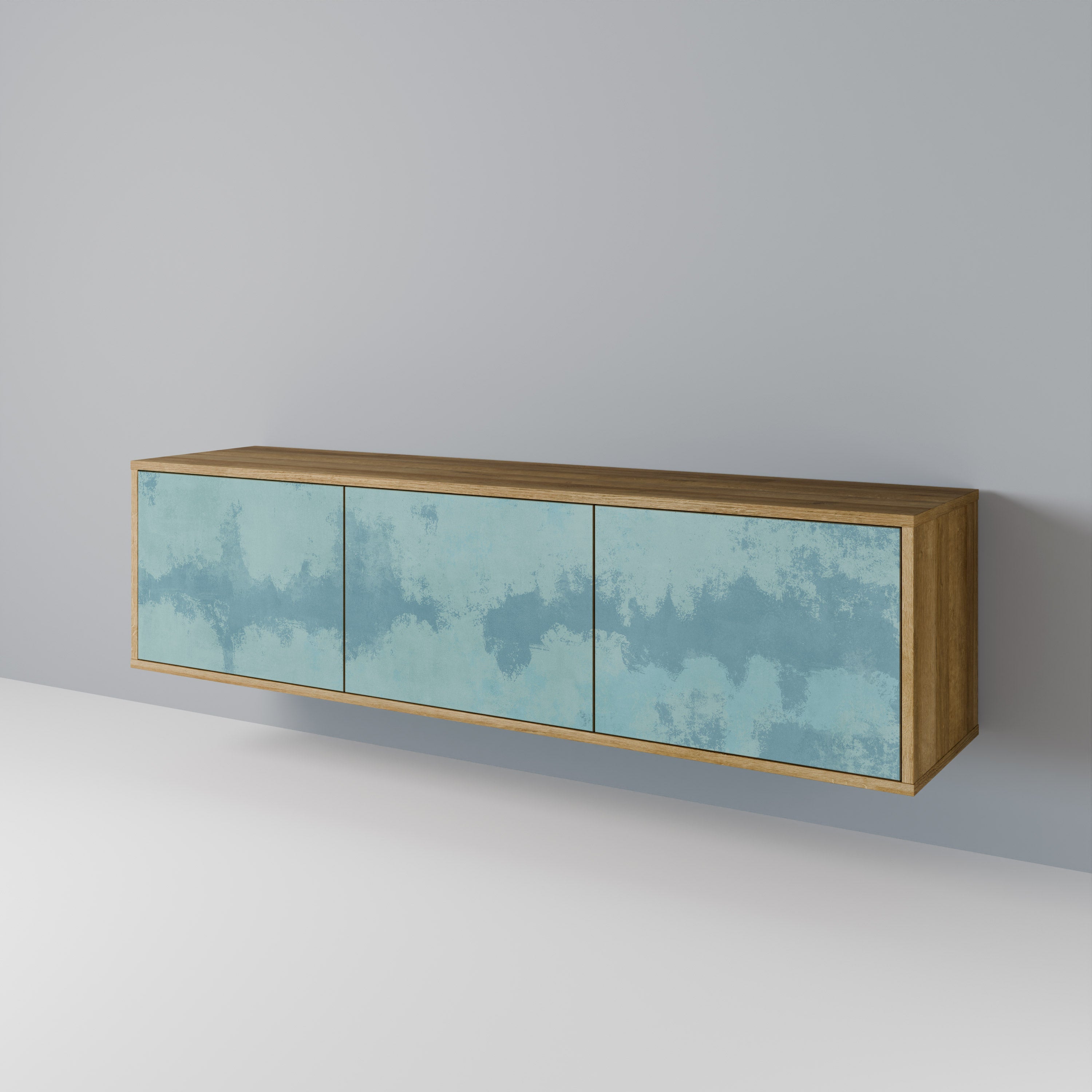 Meuble TV 3 portes SKY WASH effet chêne