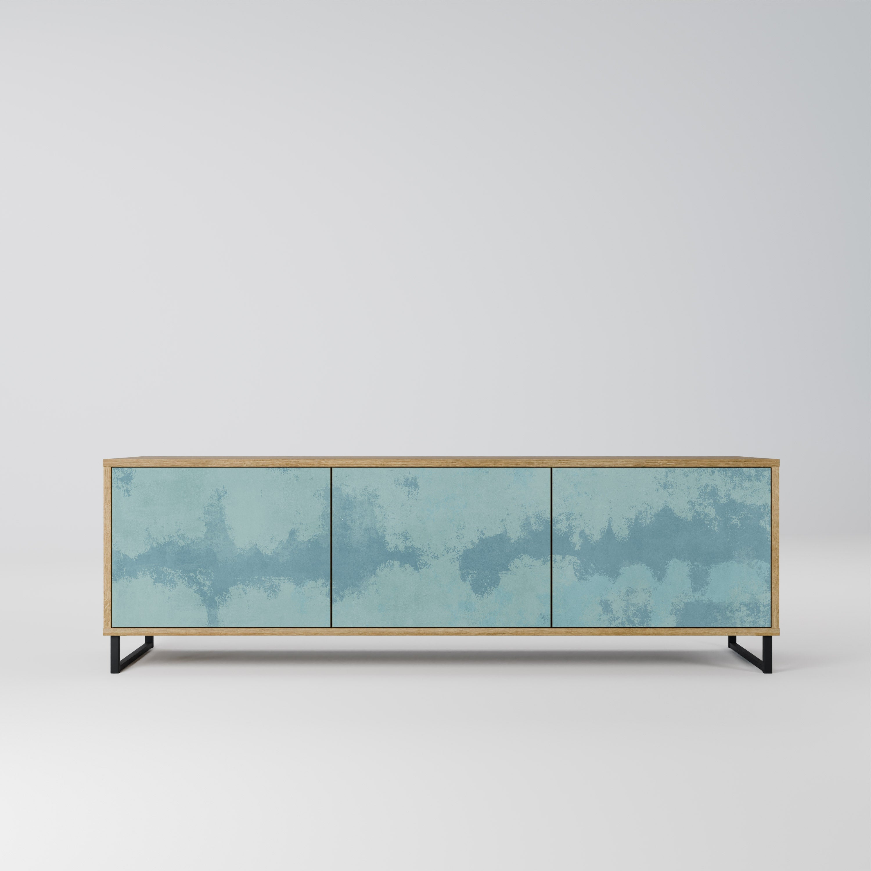 Meuble TV 3 portes SKY WASH effet chêne