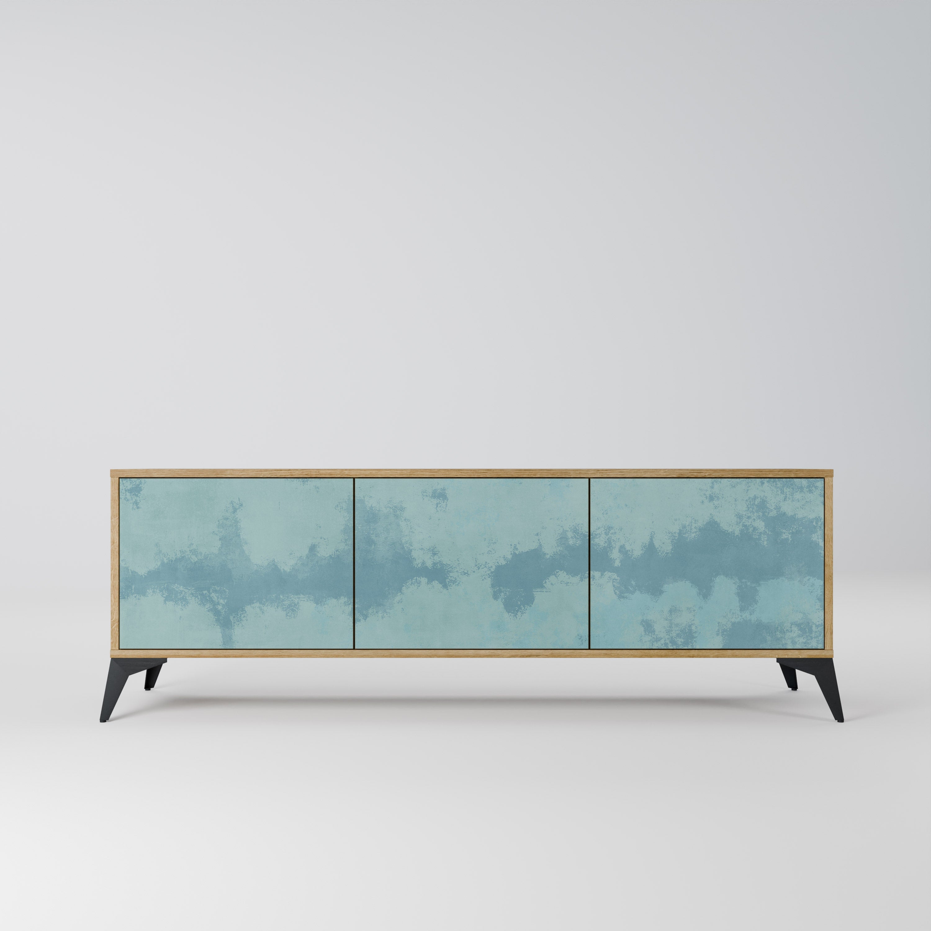 Meuble TV 3 portes SKY WASH effet chêne