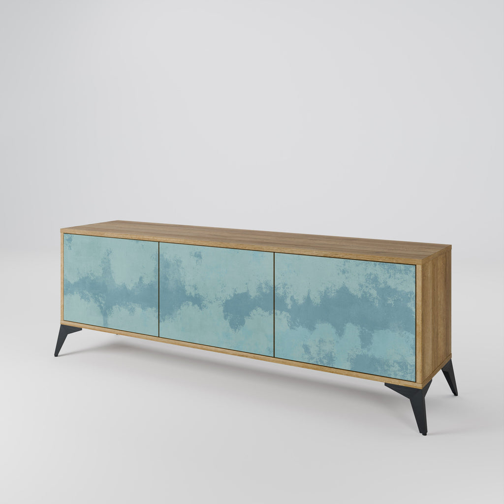 Meuble TV 3 portes SKY WASH effet chêne