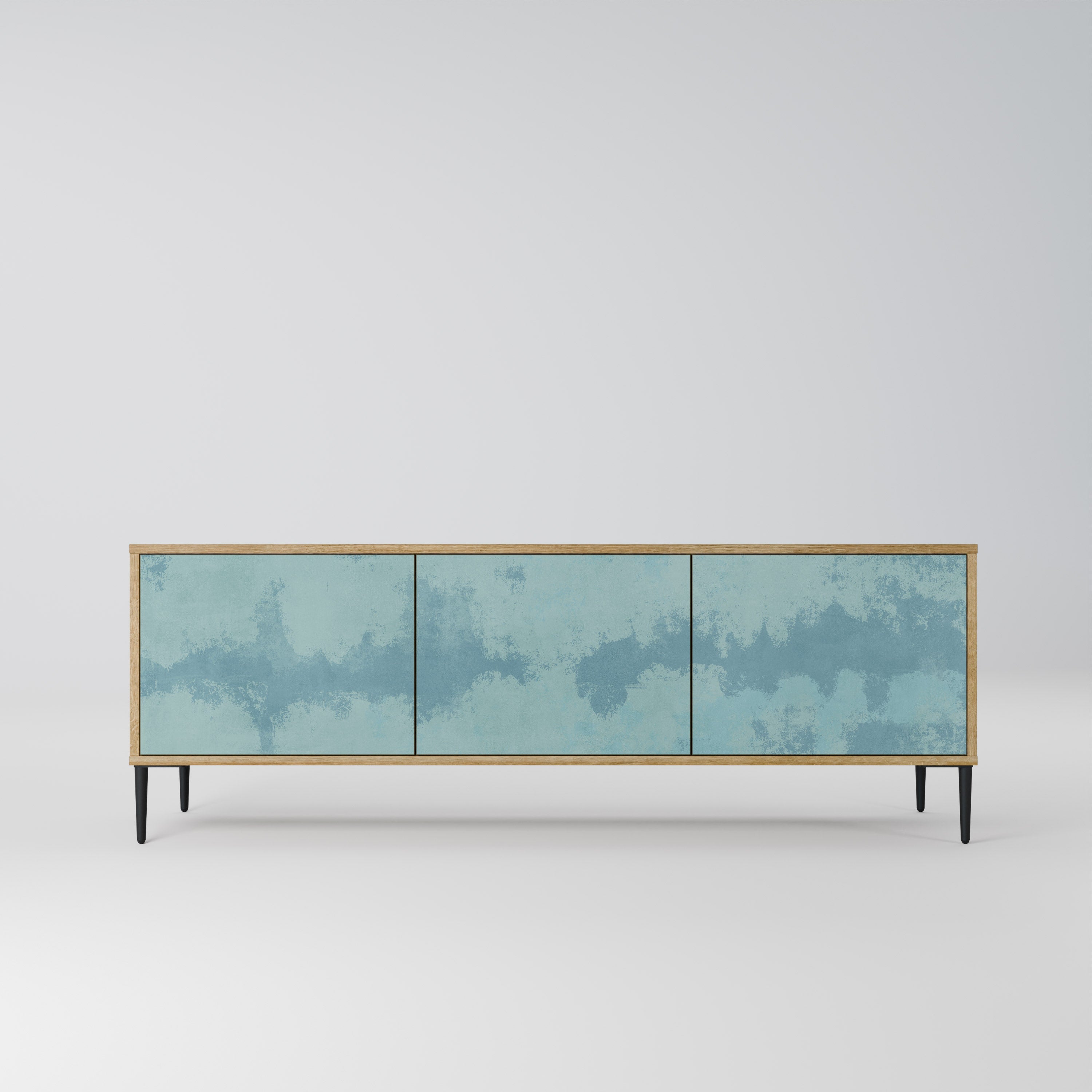 Meuble TV 3 portes SKY WASH effet chêne