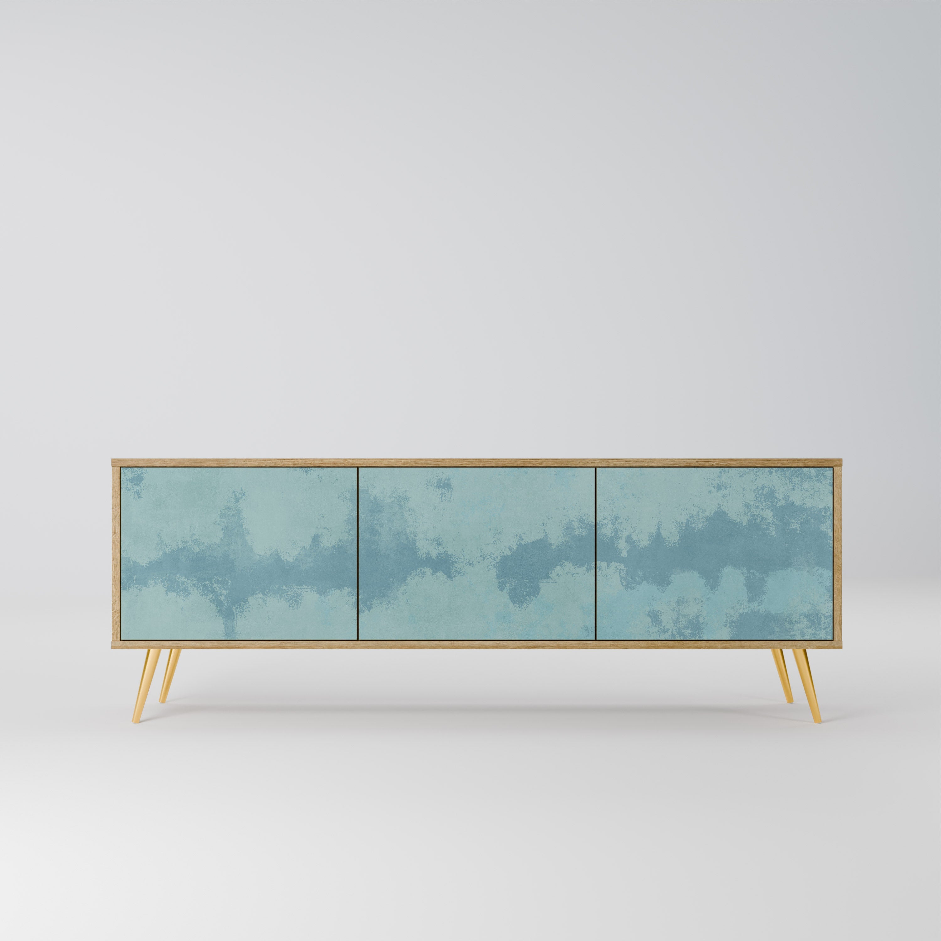 Meuble TV 3 portes SKY WASH effet chêne