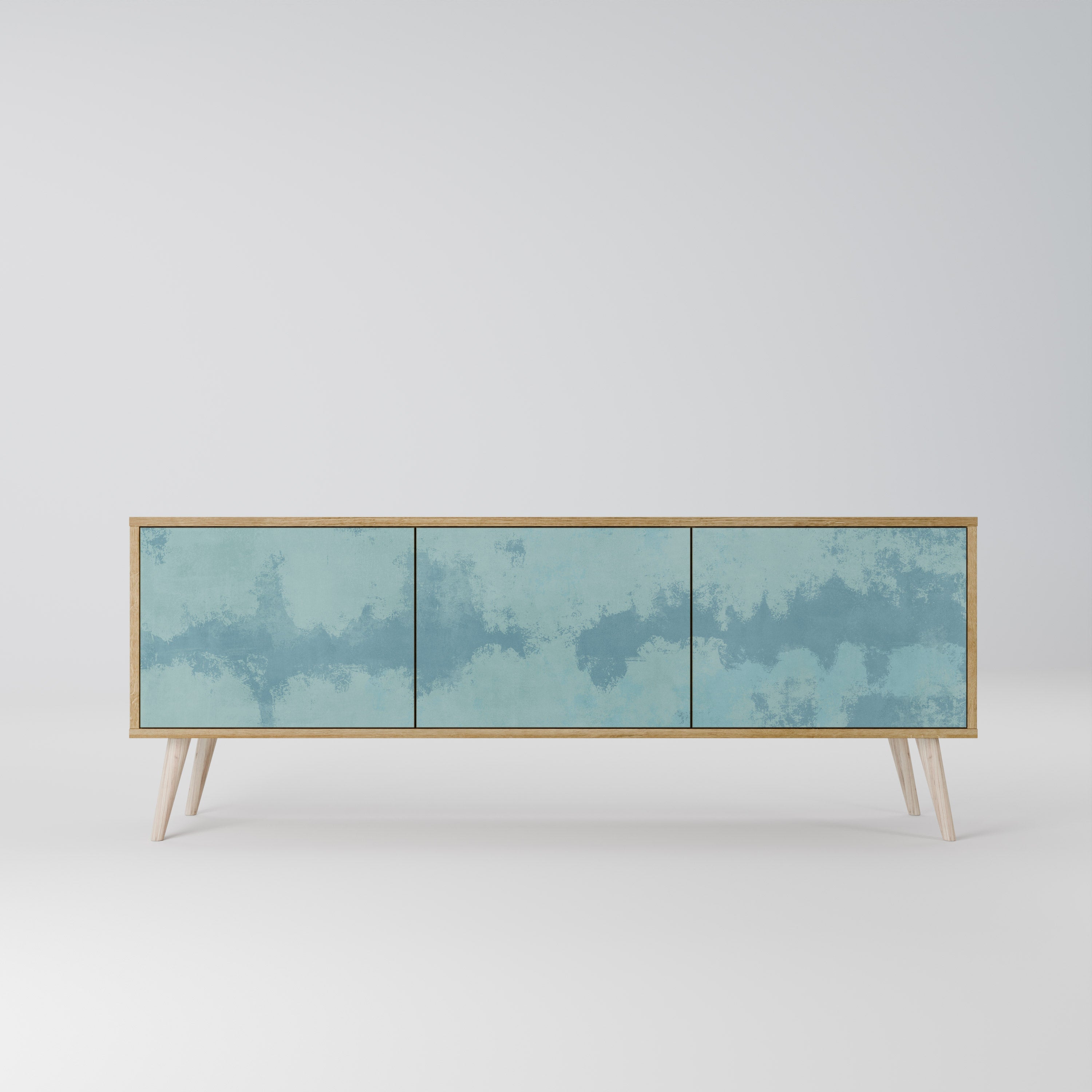 Meuble TV 3 portes SKY WASH effet chêne