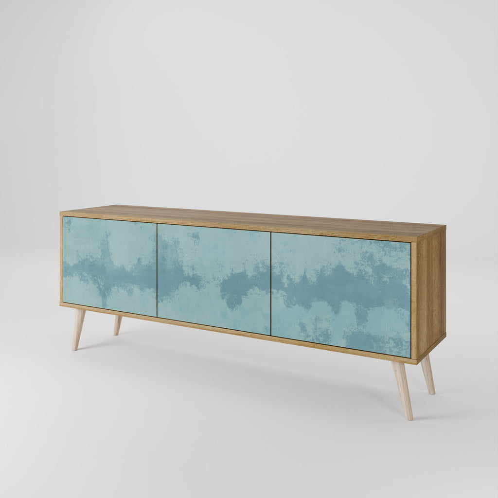 Meuble TV 3 portes SKY WASH effet chêne