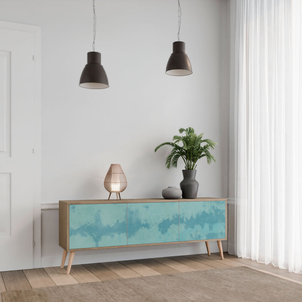 Meuble TV 3 portes SKY WASH effet chêne